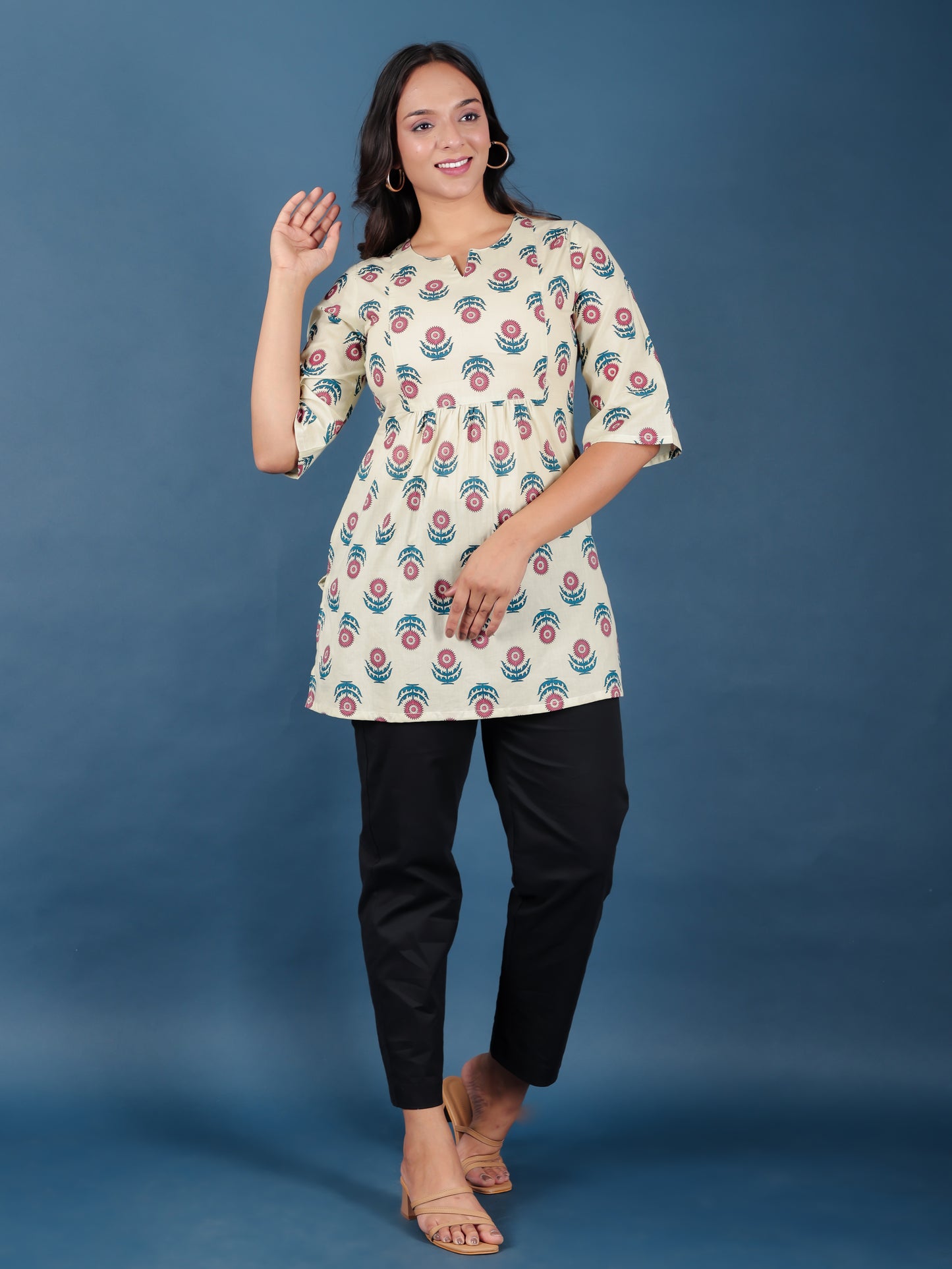 Soft Cotton Floral Kurti