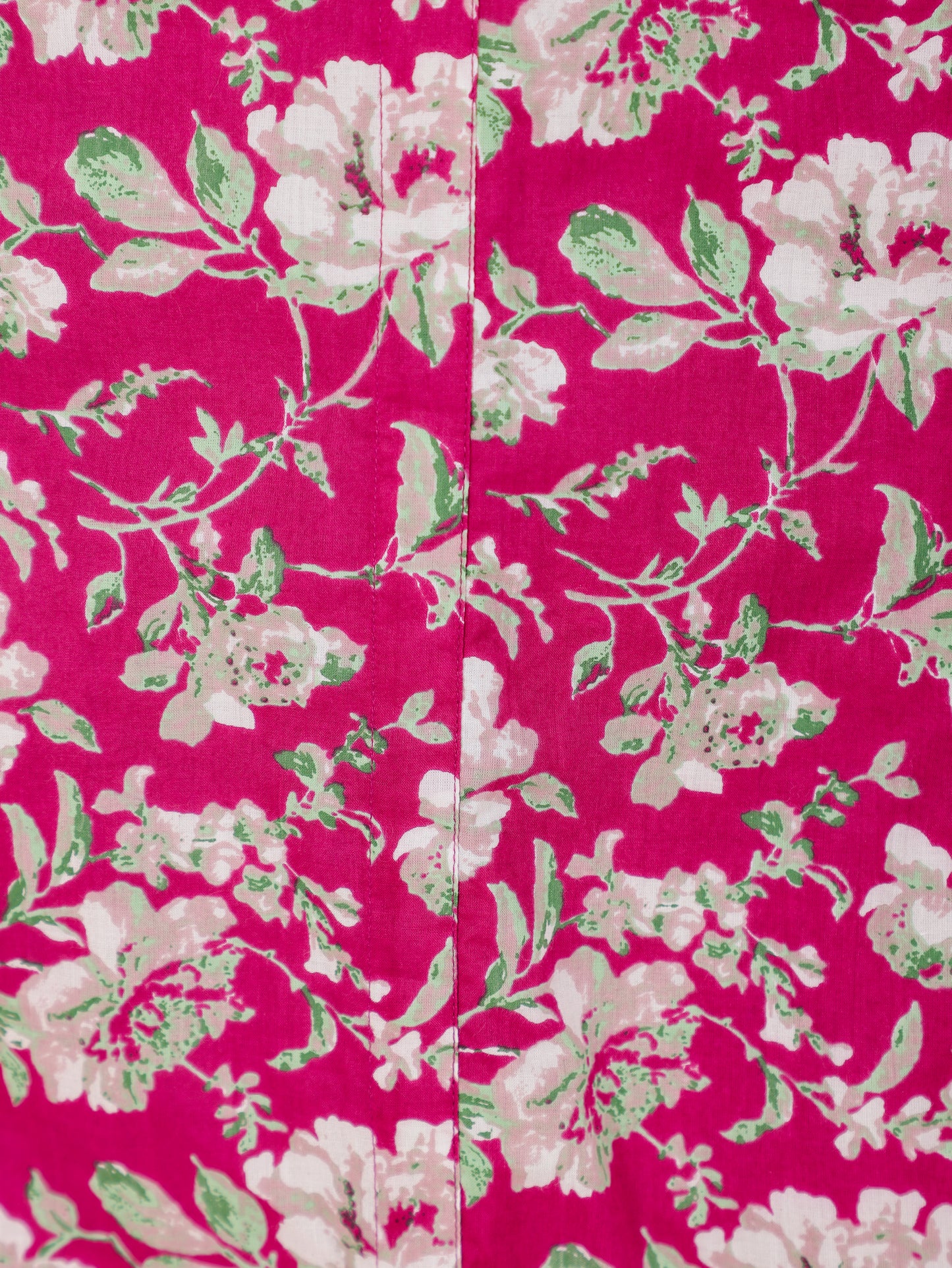 Soft Cotton Floral A-line Pink Kurta