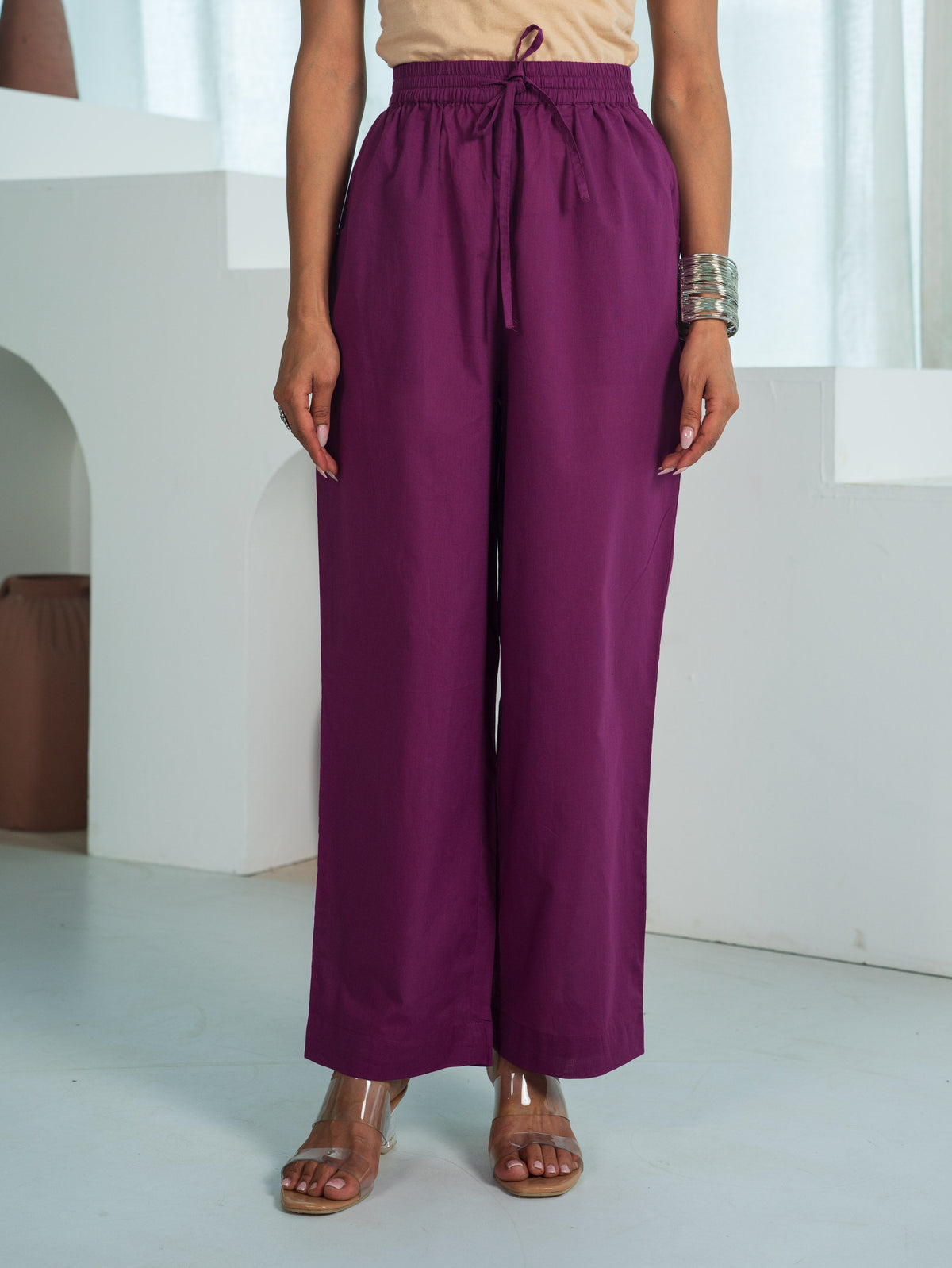 Soft Cotton Butta Anarkali Purple Kurta
