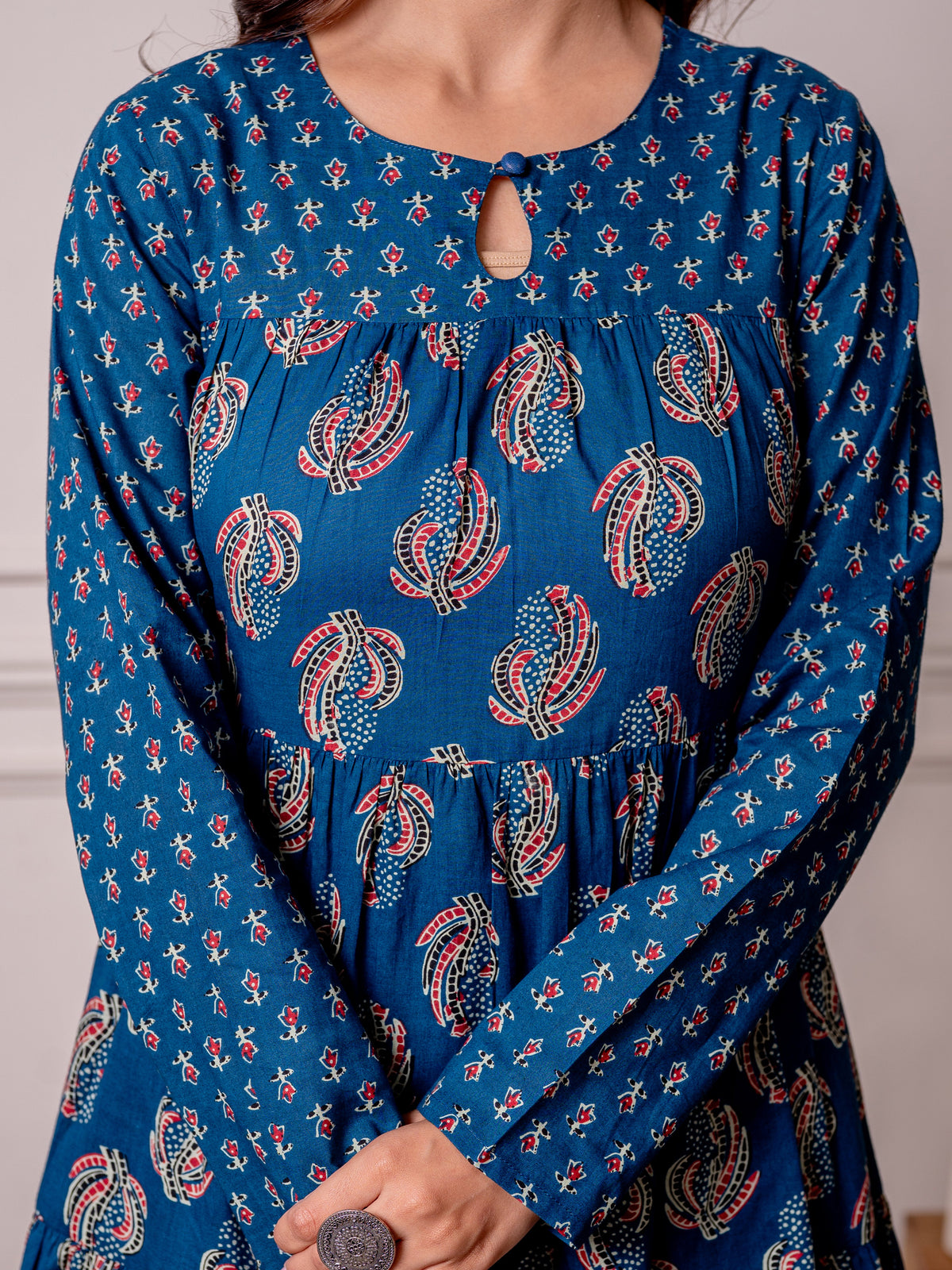 Soft cotton Butta anarkali Indigo blue Kurta