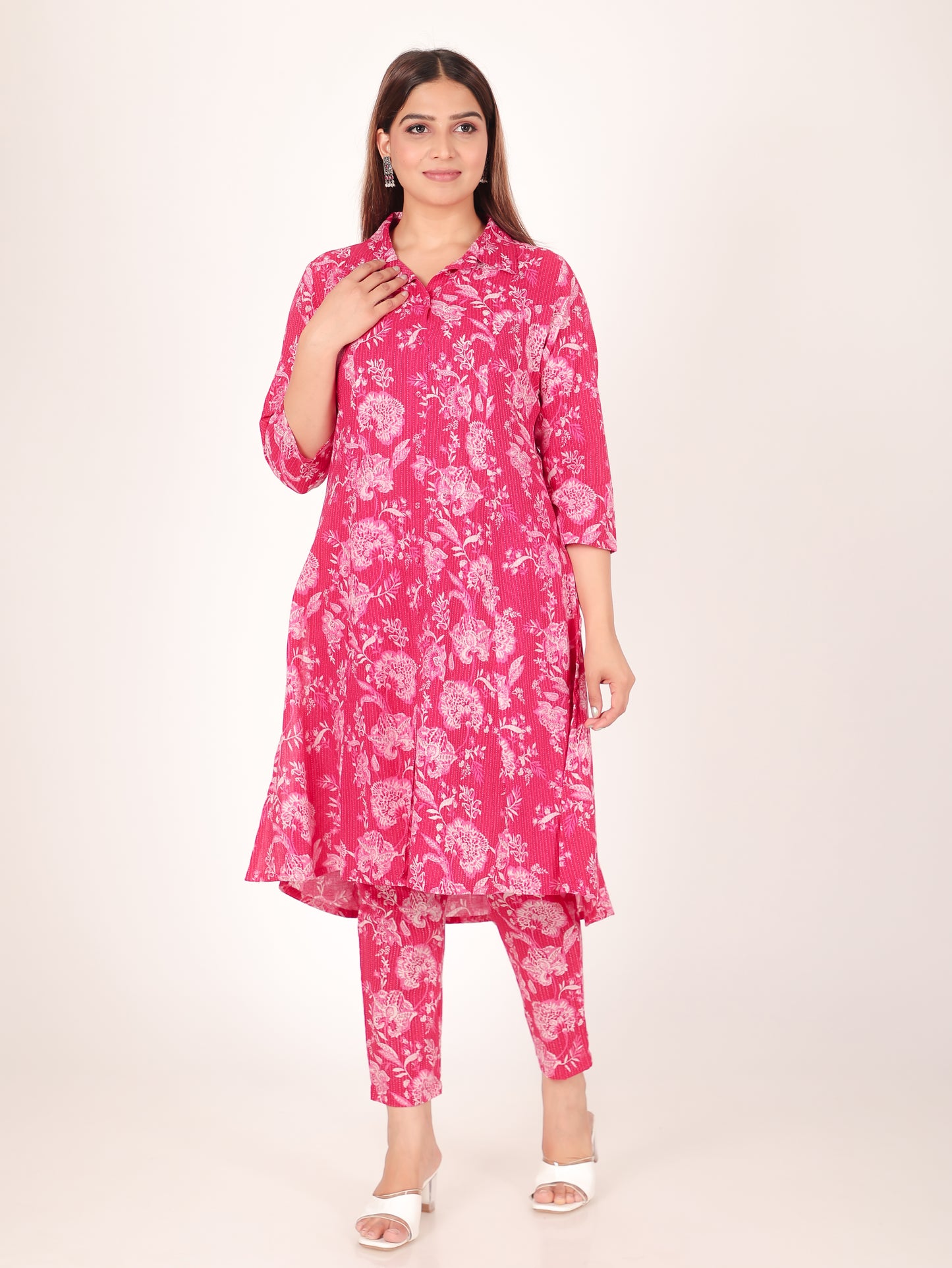 Kantha Cotton Floral Kurta