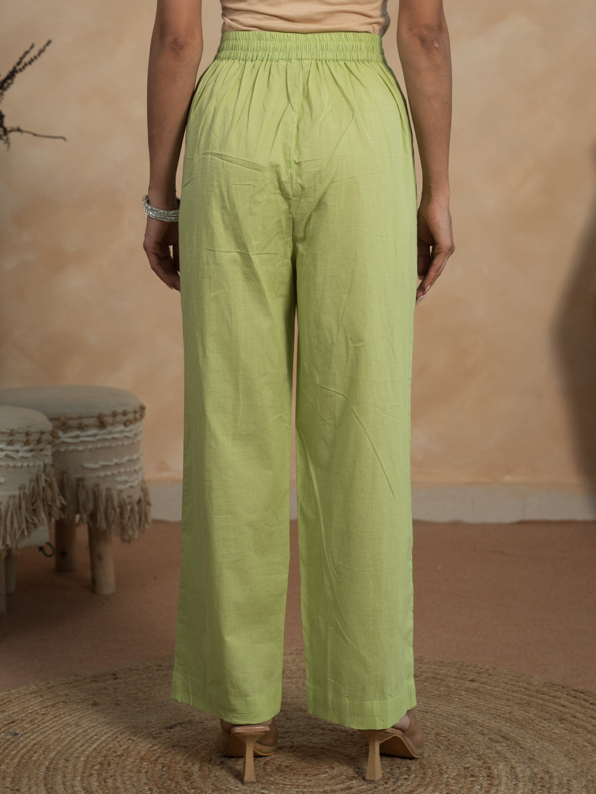 Embroidered Soft Cotton Ikat Straight Green Kurta