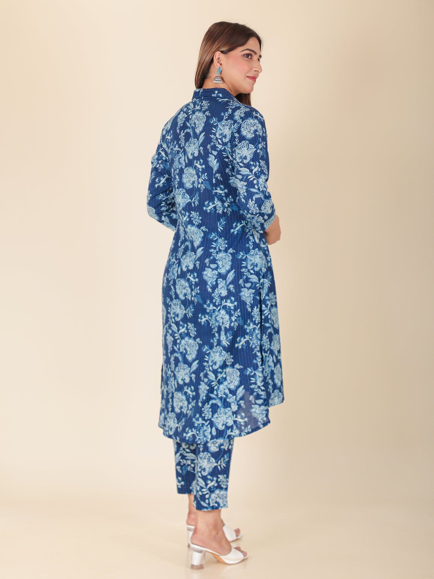 Kantha Cotton Floral Kurta