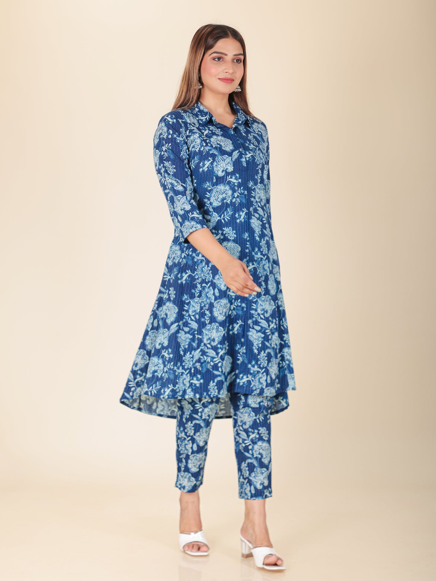 Kantha Cotton Floral Kurta