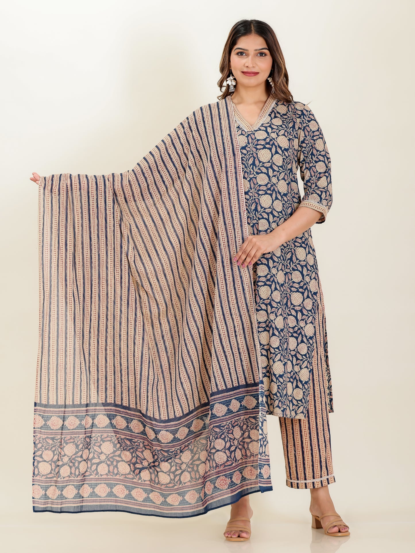 Voile Cotton Striped Dupatta