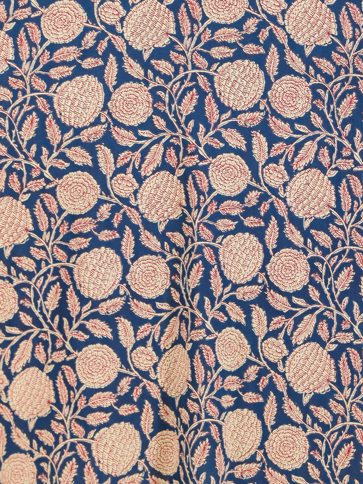 Soft Cotton Floral Straight Blue Kurta