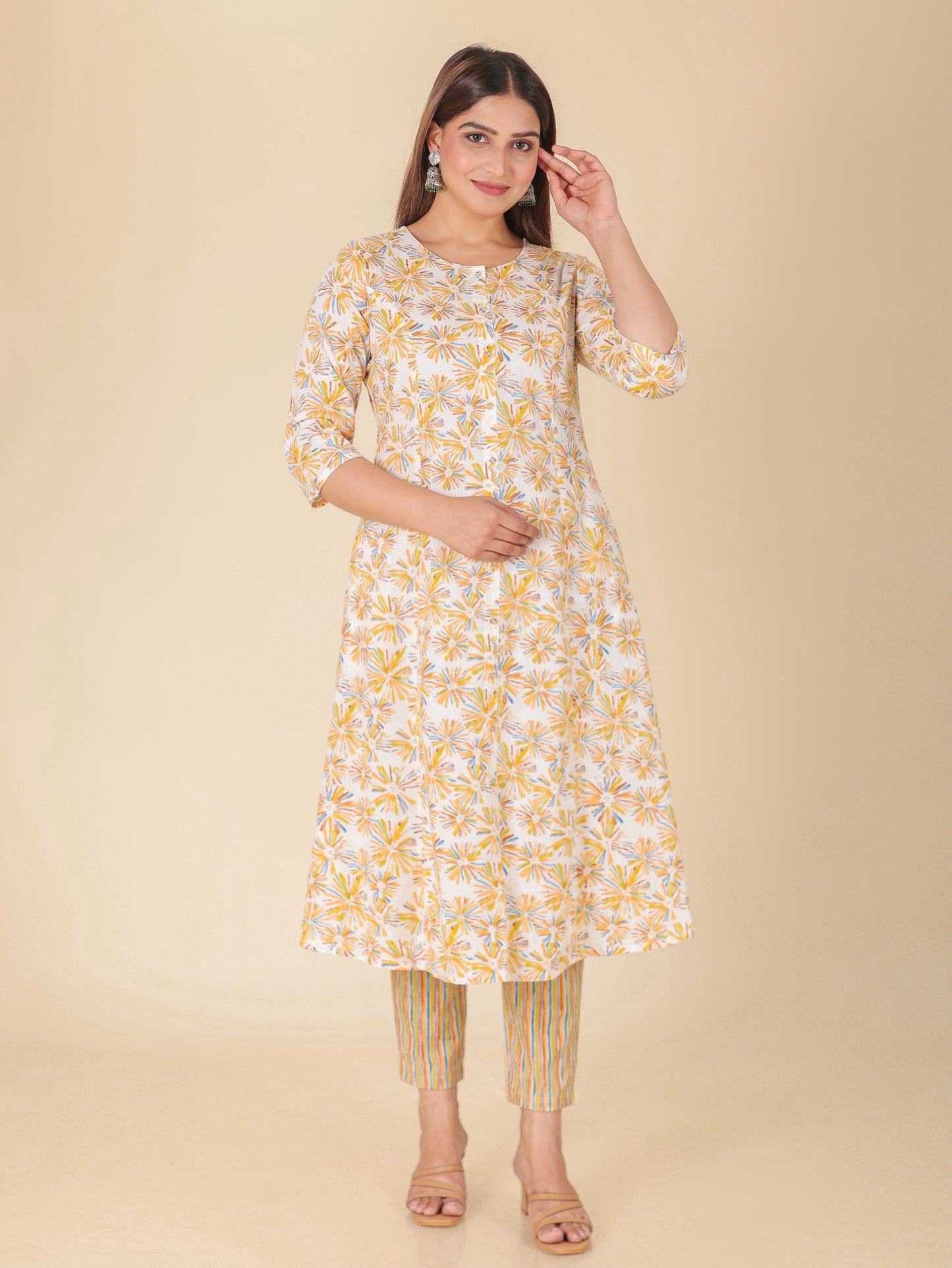 Soft Cotton Abstract Kurta