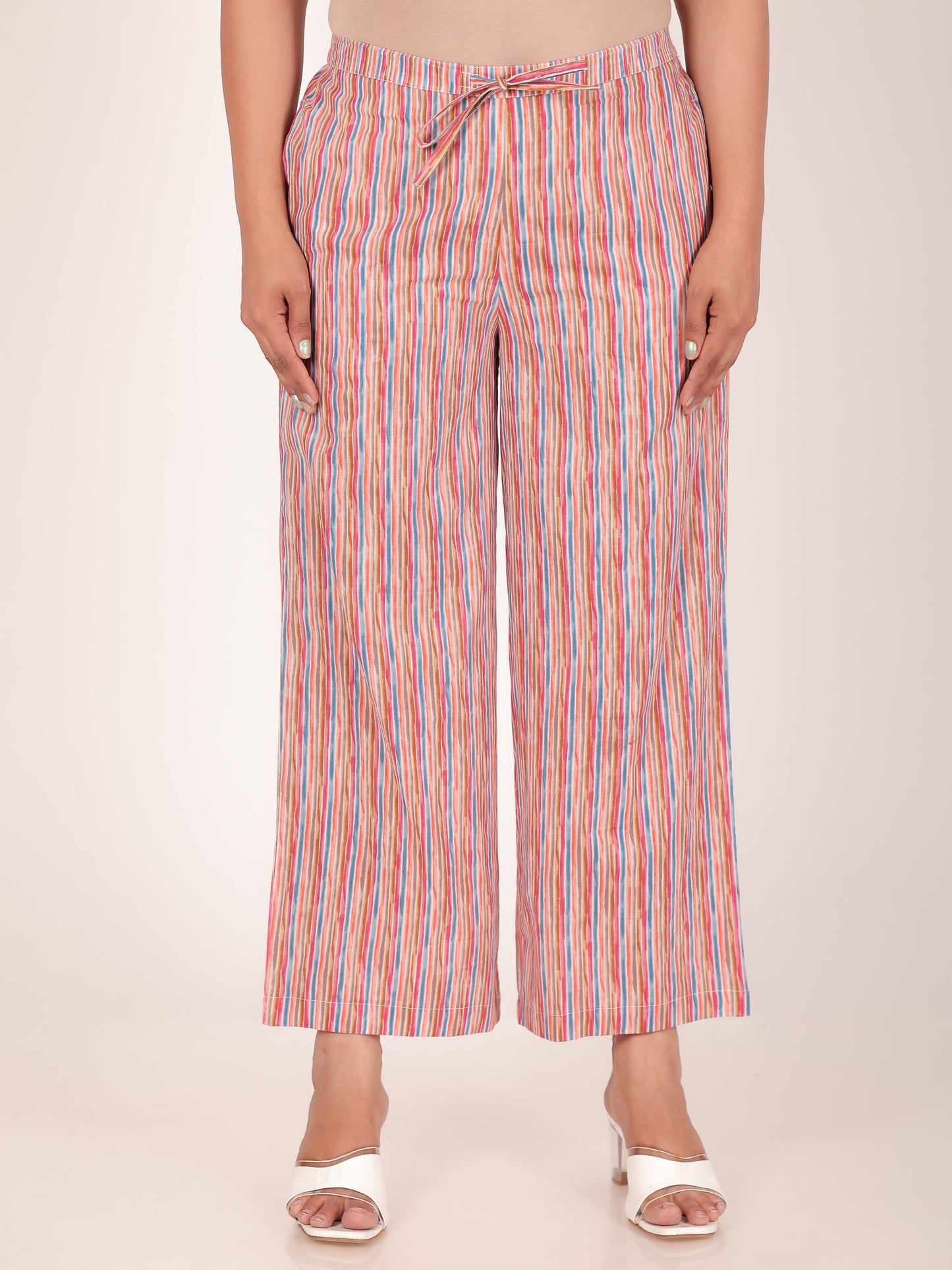 Soft Cotton Striped Palazzo