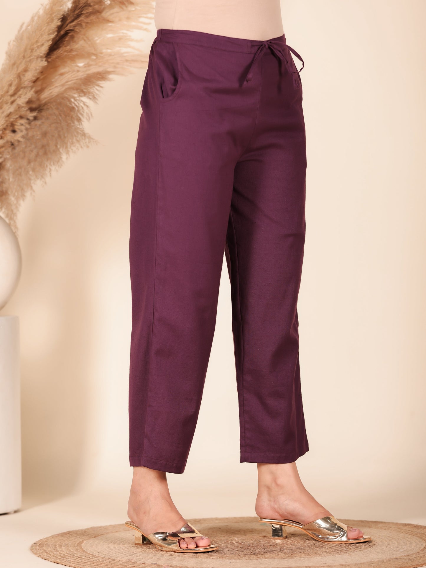 Linen Cotton Solid Pant