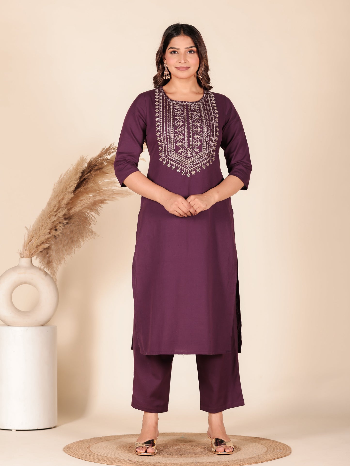 Linen Cotton Solid Kurta