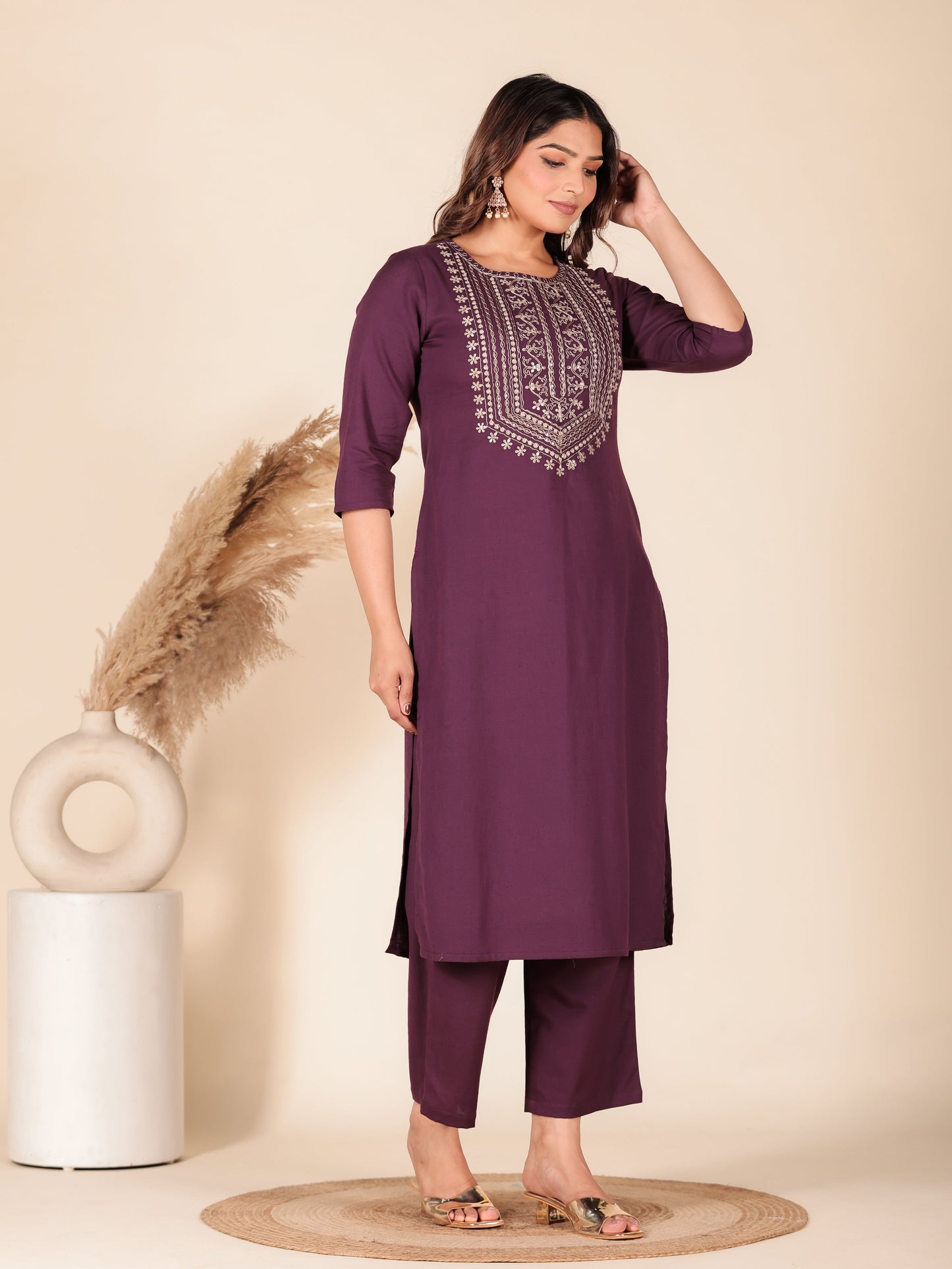 Linen Cotton Solid Kurta