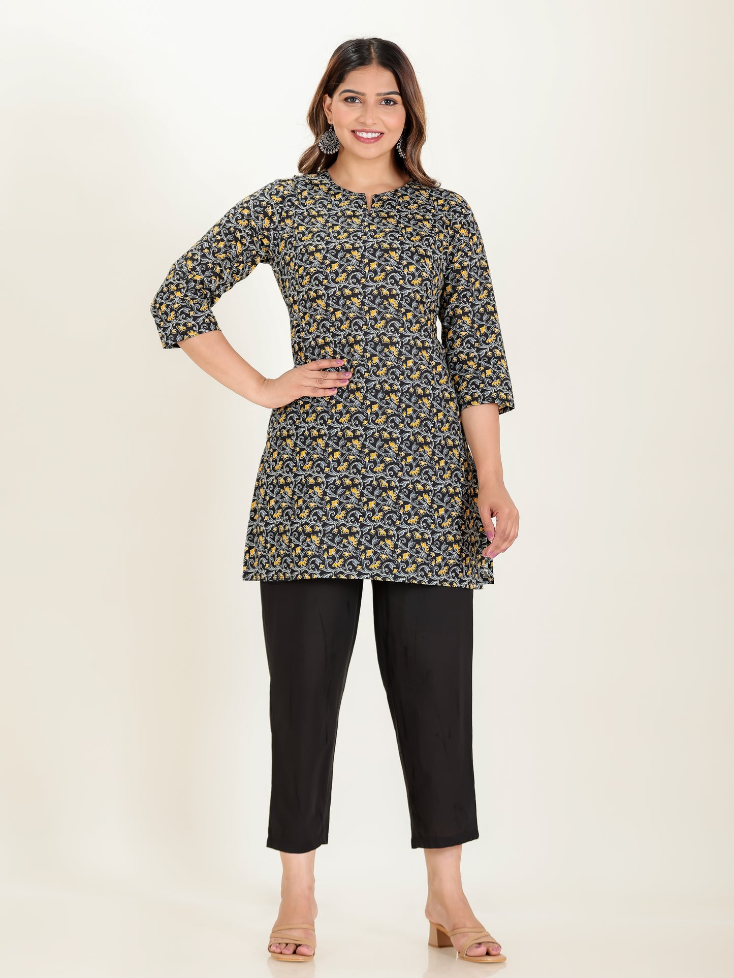Soft Cotton Floral Straight Multicolor Kurta