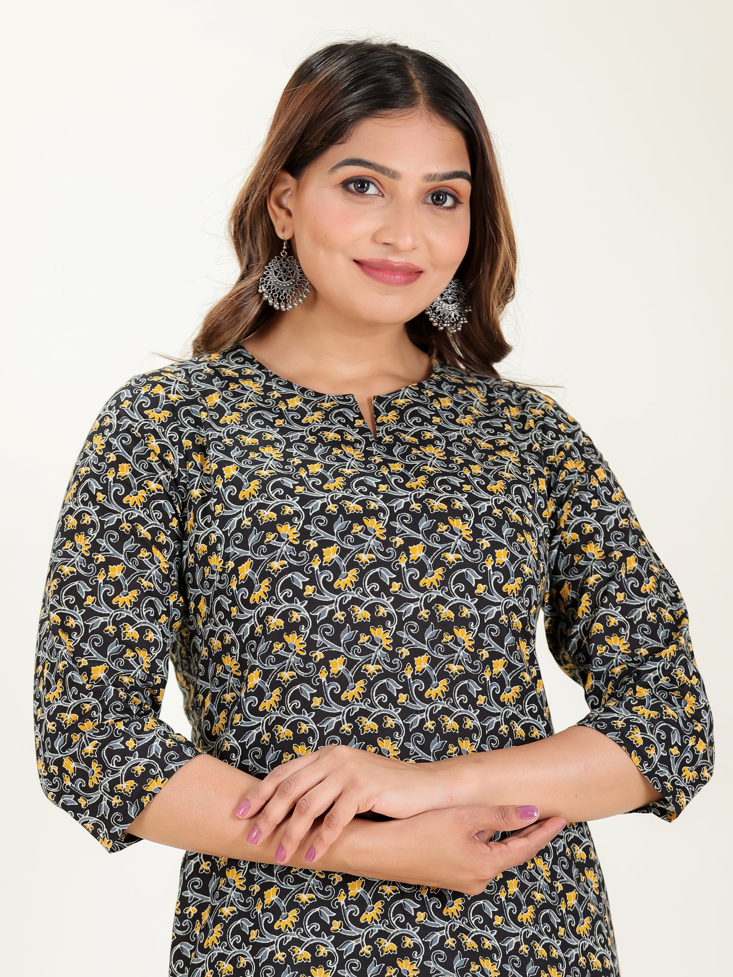 Soft Cotton Floral Straight Multicolor Kurta