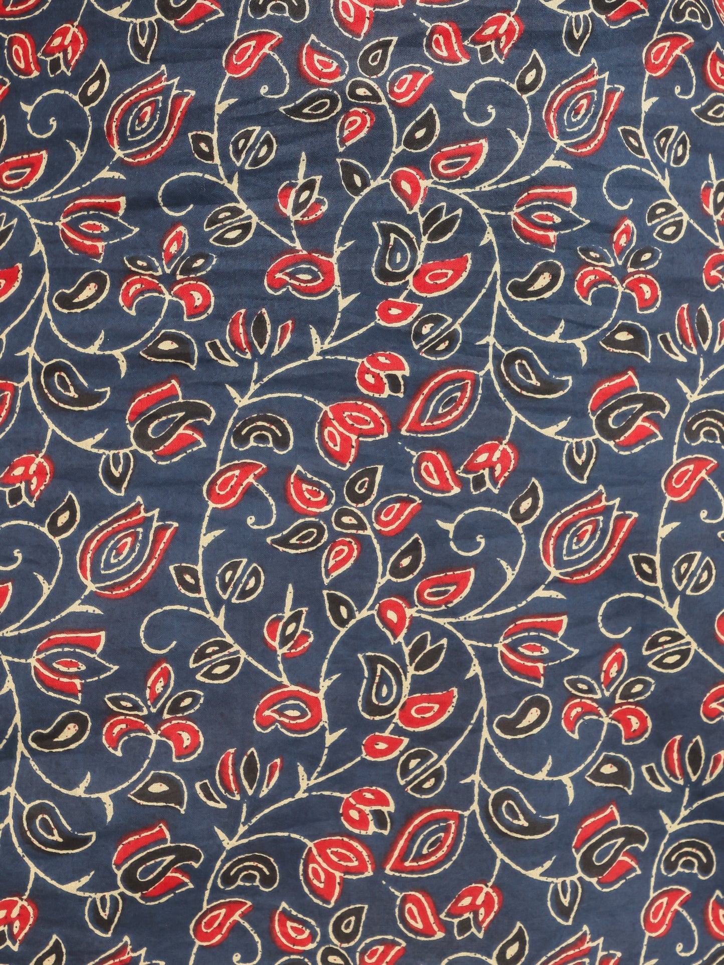 Soft Cotton Floral Straight Indigo blue Kurta