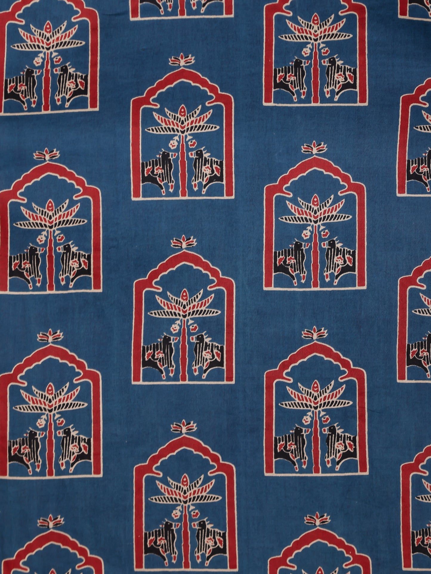 Embroidered Soft Cotton Abstract Blue Kurta