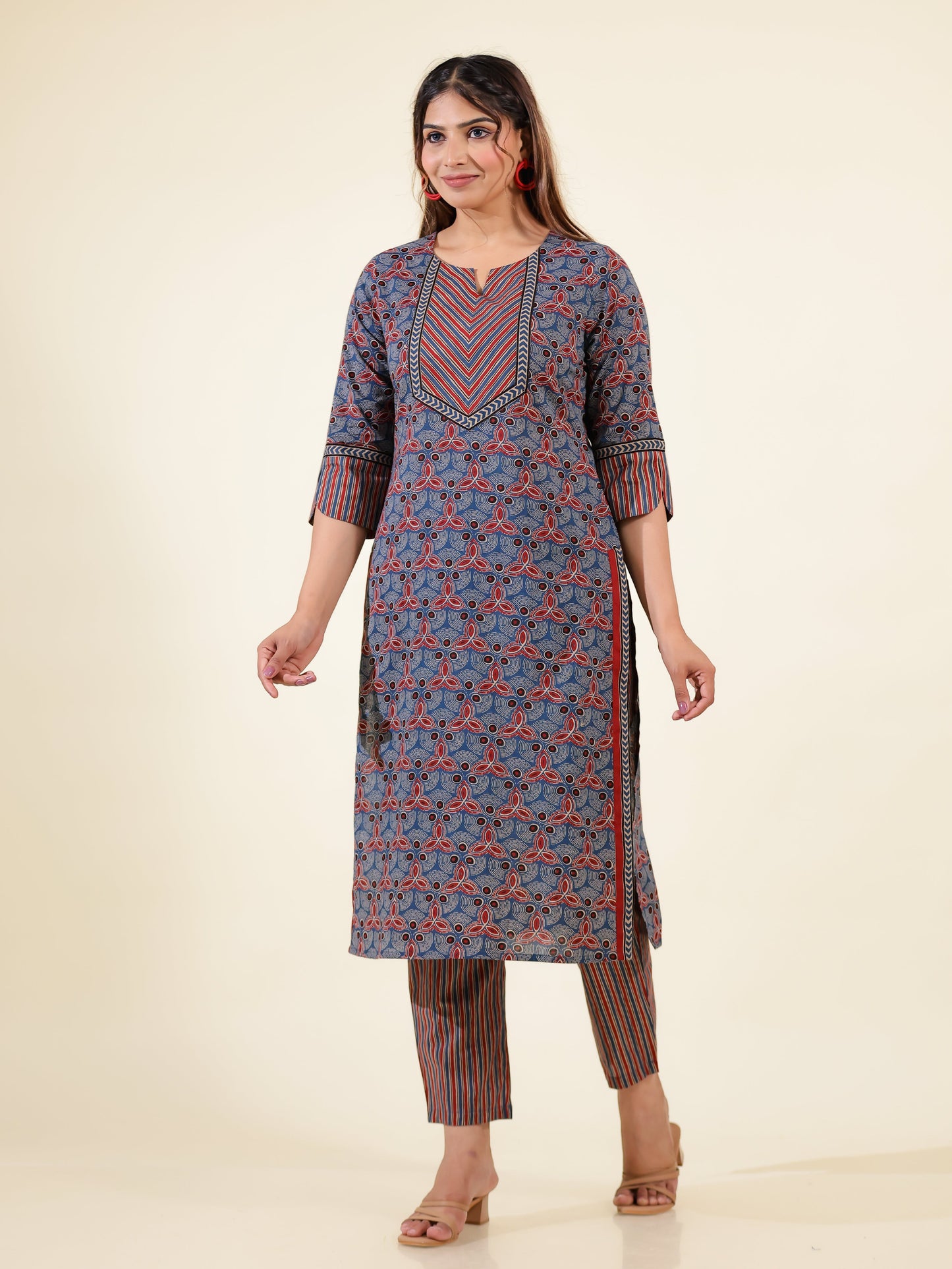 Soft Cotton Geometric Kurta