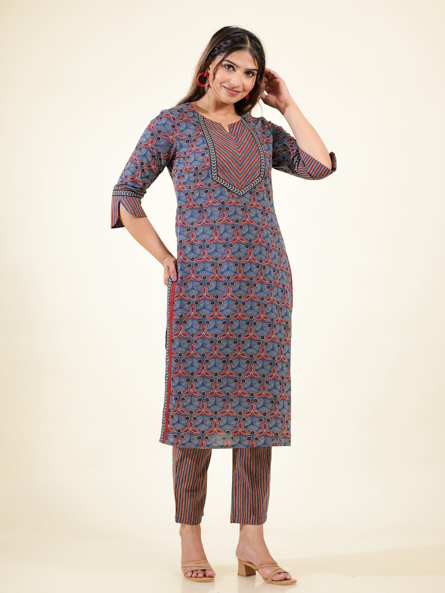 Soft Cotton Geometric Kurta