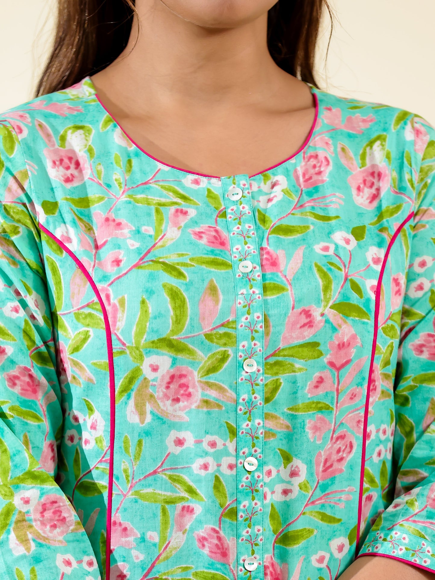 Soft Cotton Floral Kurta