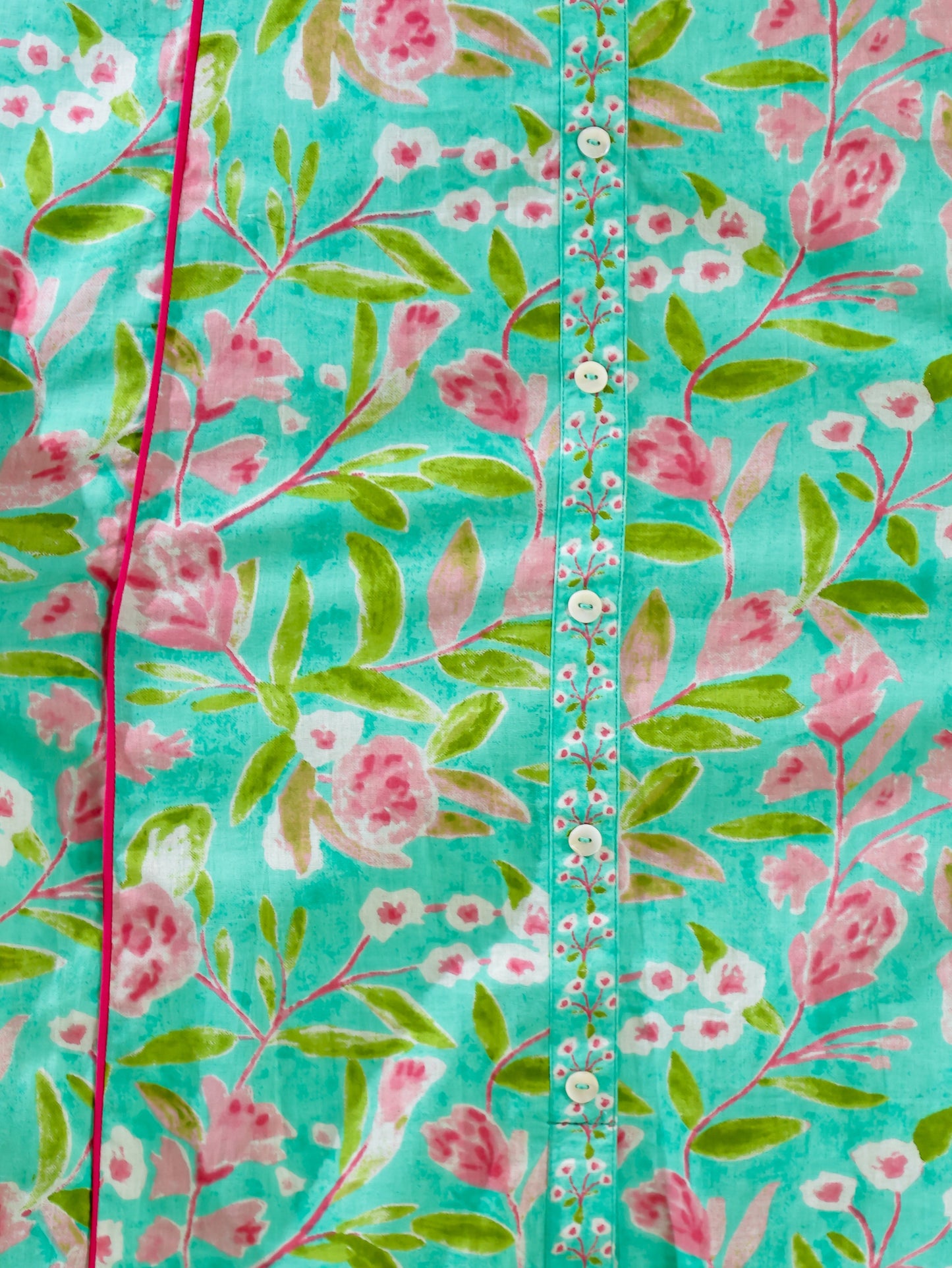 Soft Cotton Floral A-line Green Kurta
