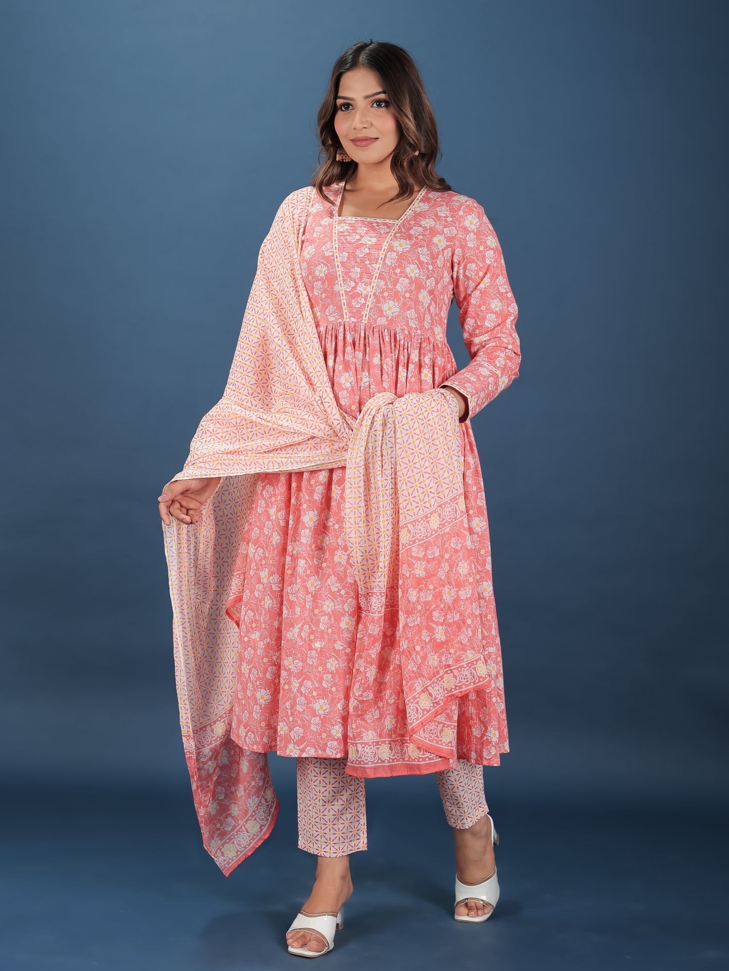 Soft Cotton Floral Kurta