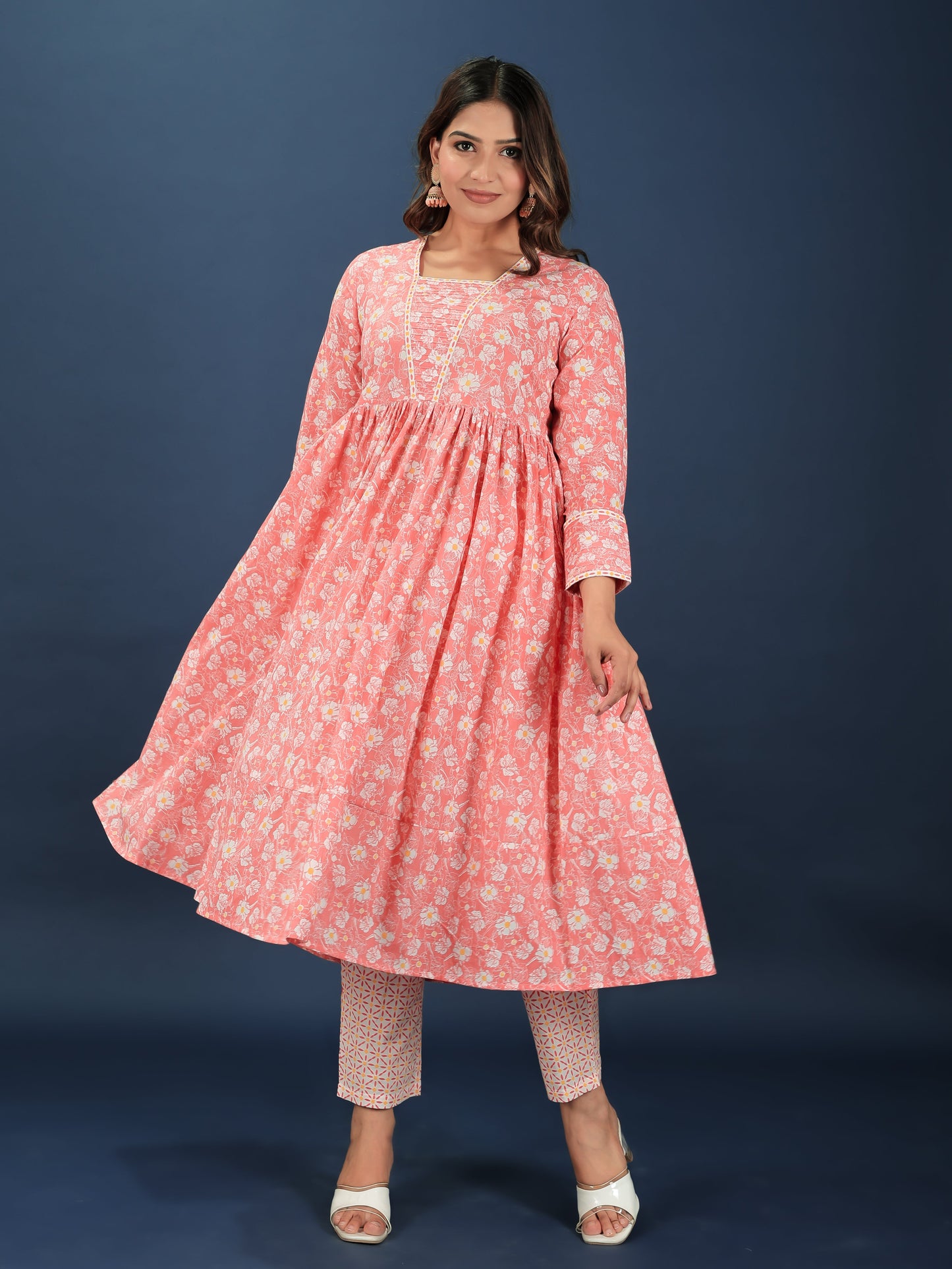 Soft Cotton Floral Kurta