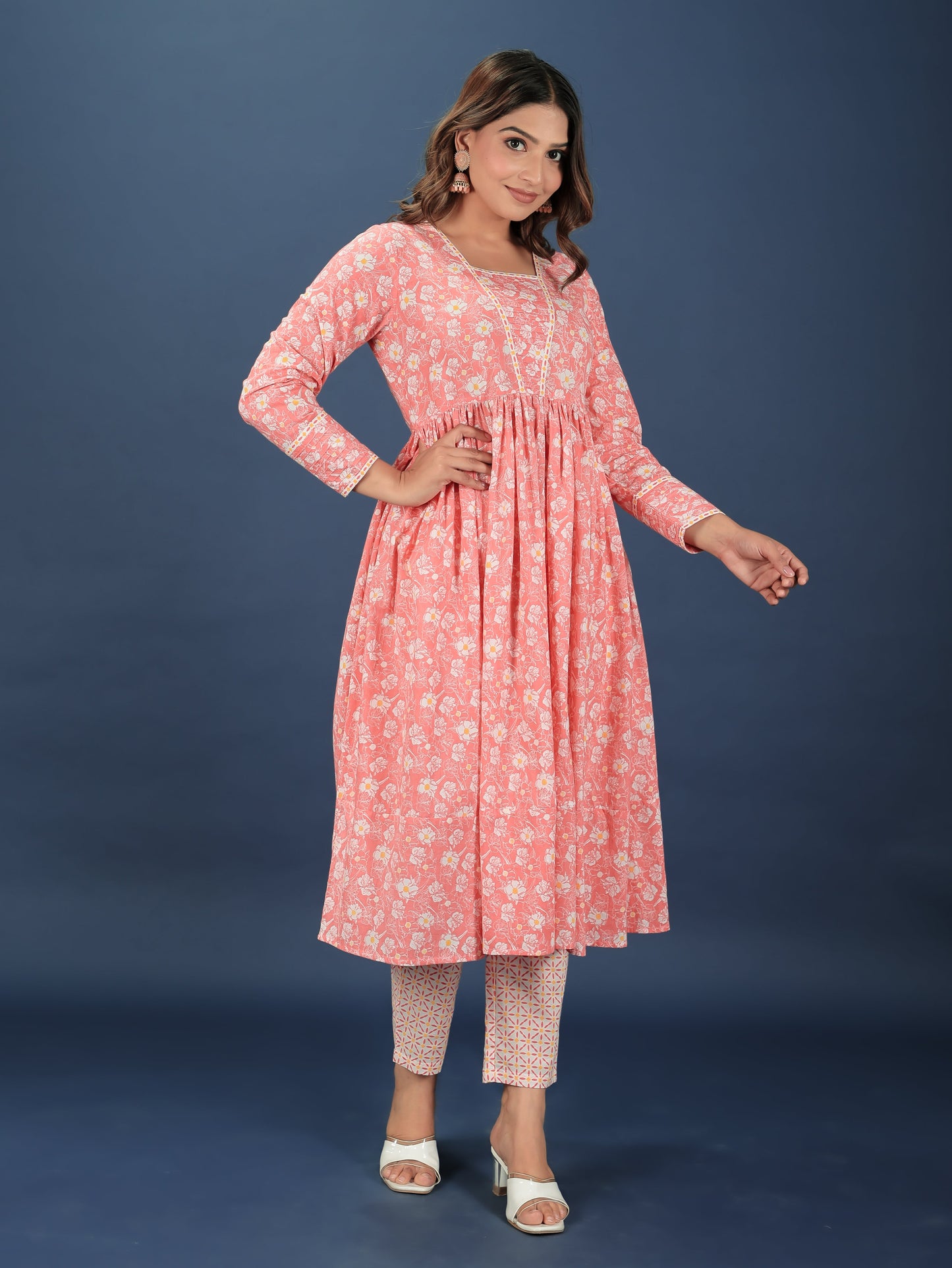 Soft Cotton Floral Kurta