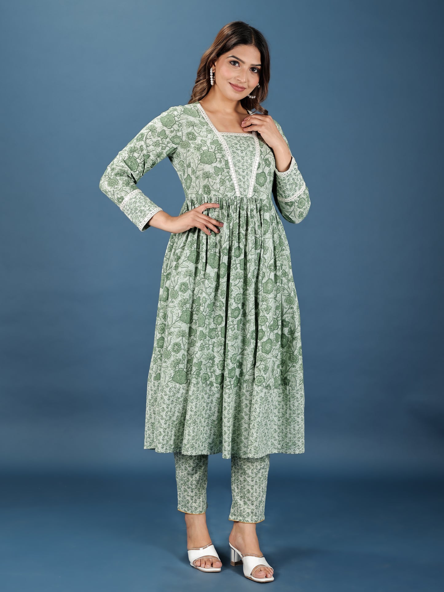 Soft Cotton Floral Kurta