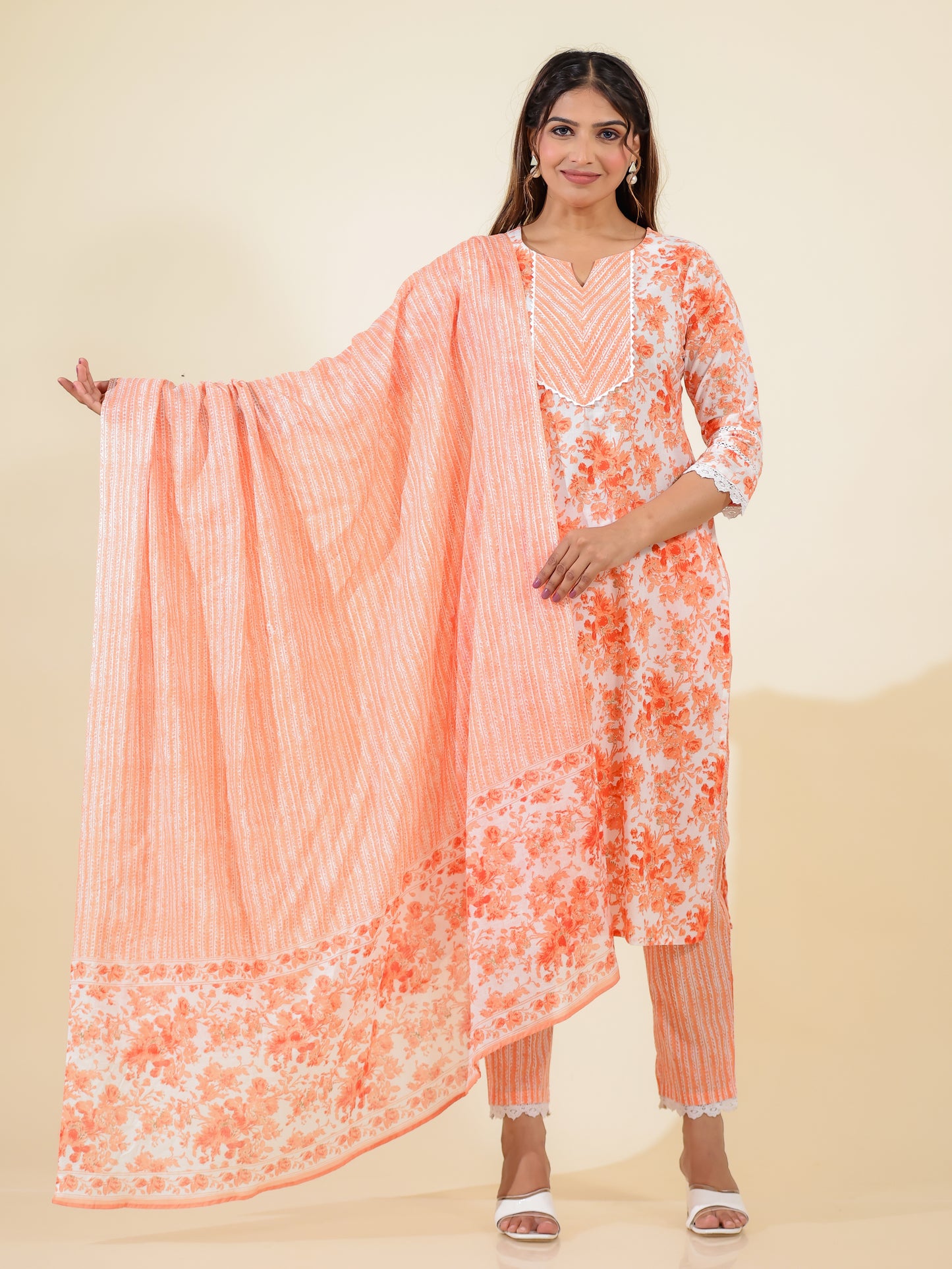 Soft Cotton Floral Kurta