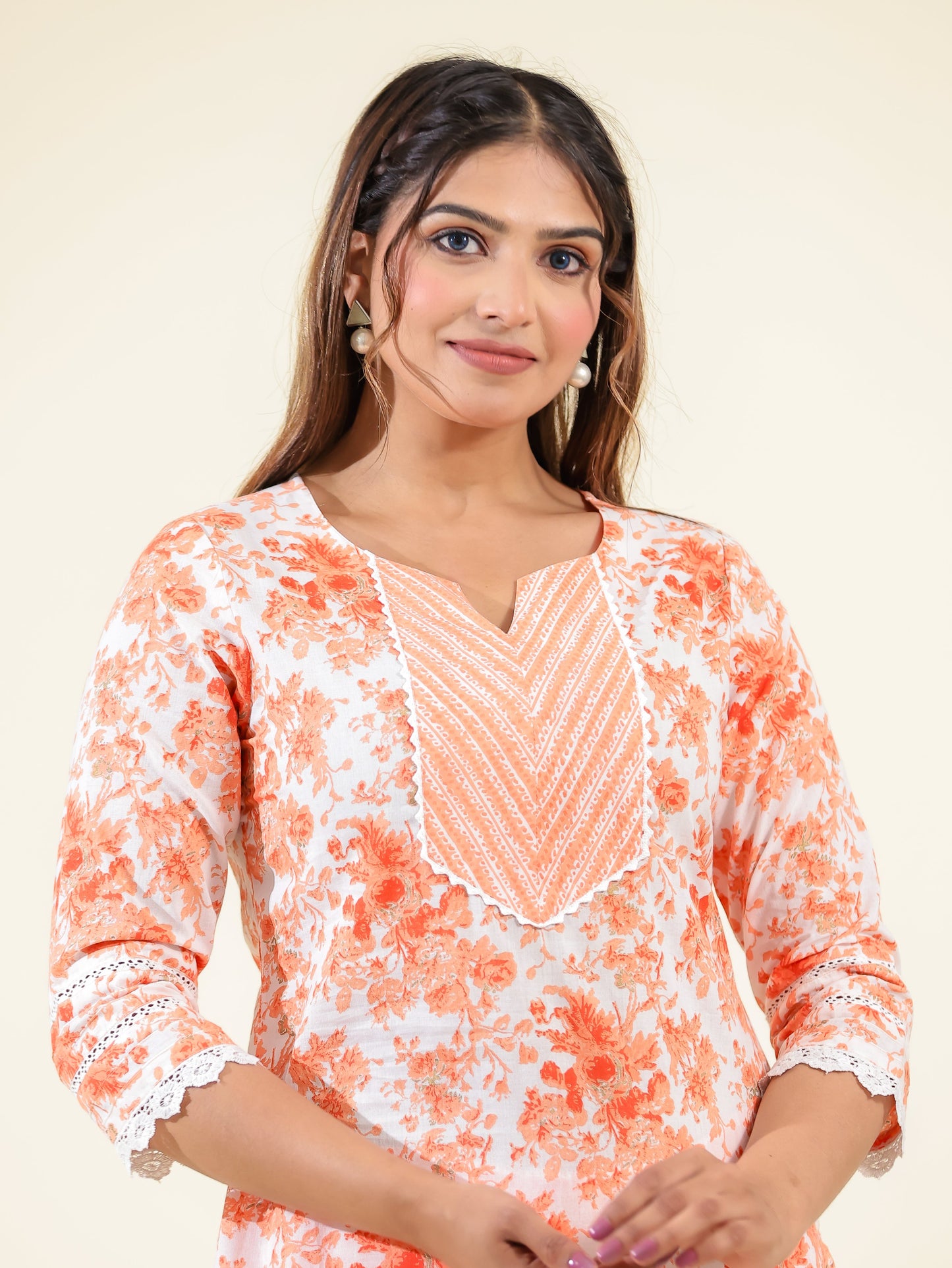 Soft Cotton Floral Kurta