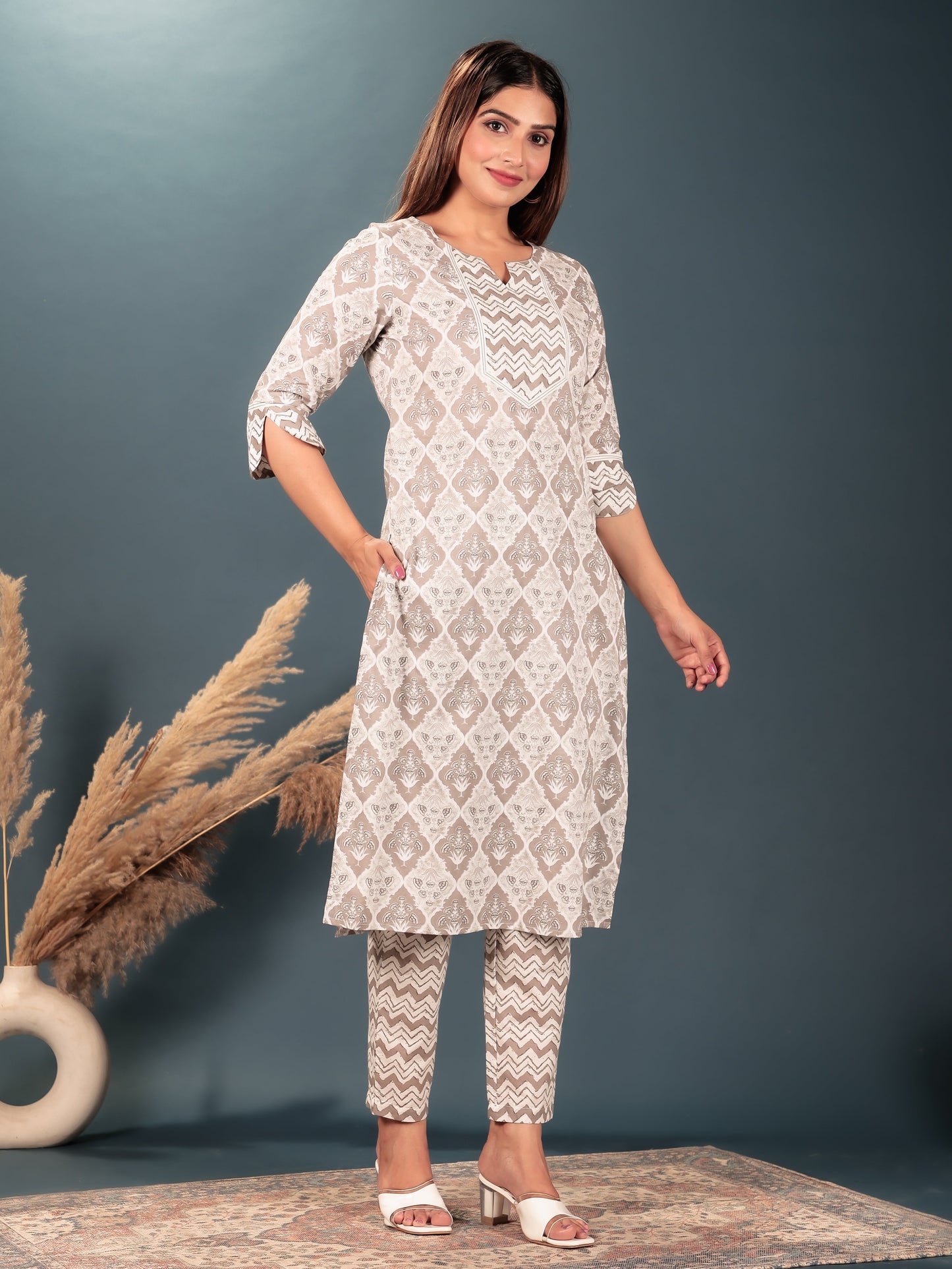 Soft Cotton Geometric Kurta