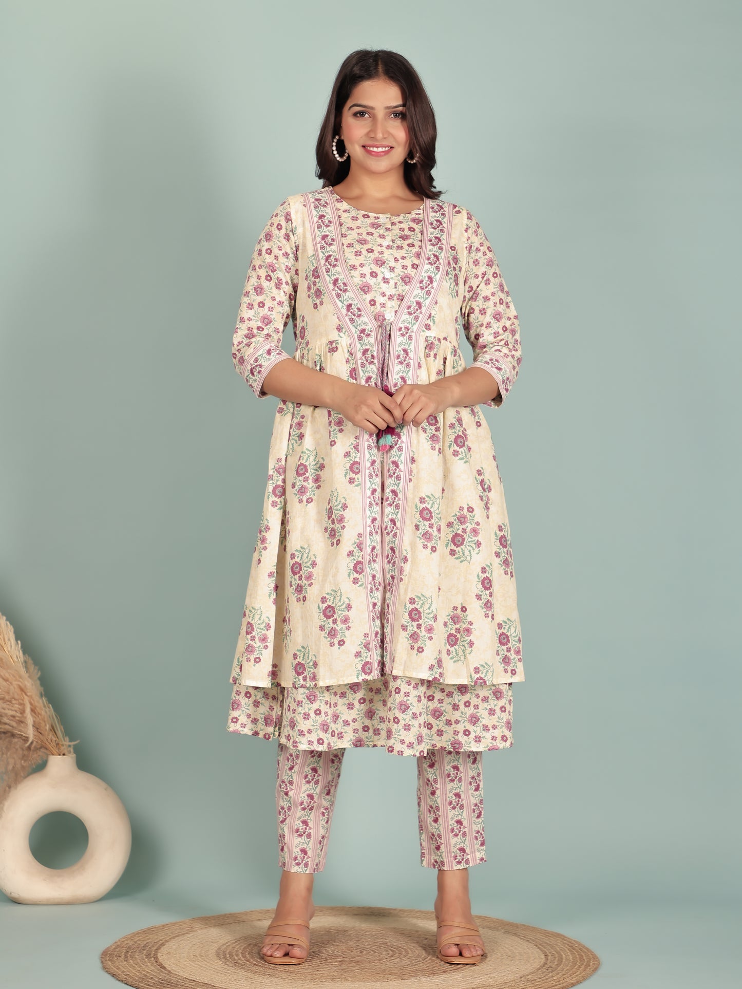 Soft Cotton Floral Kurta