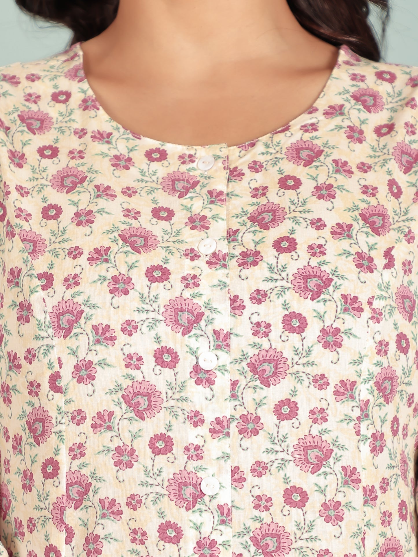 Soft Cotton Floral Kurta