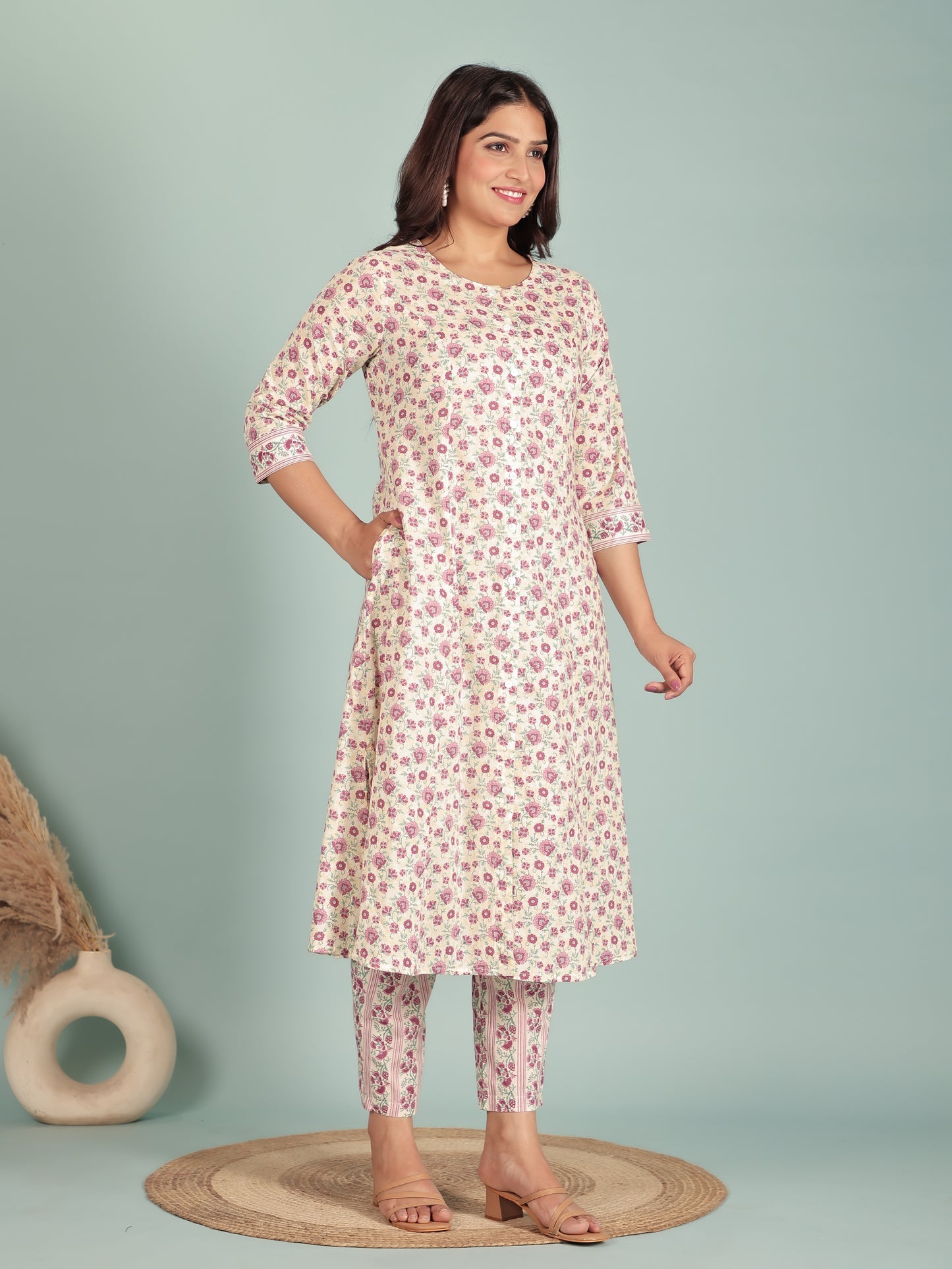 Soft Cotton Floral Kurta