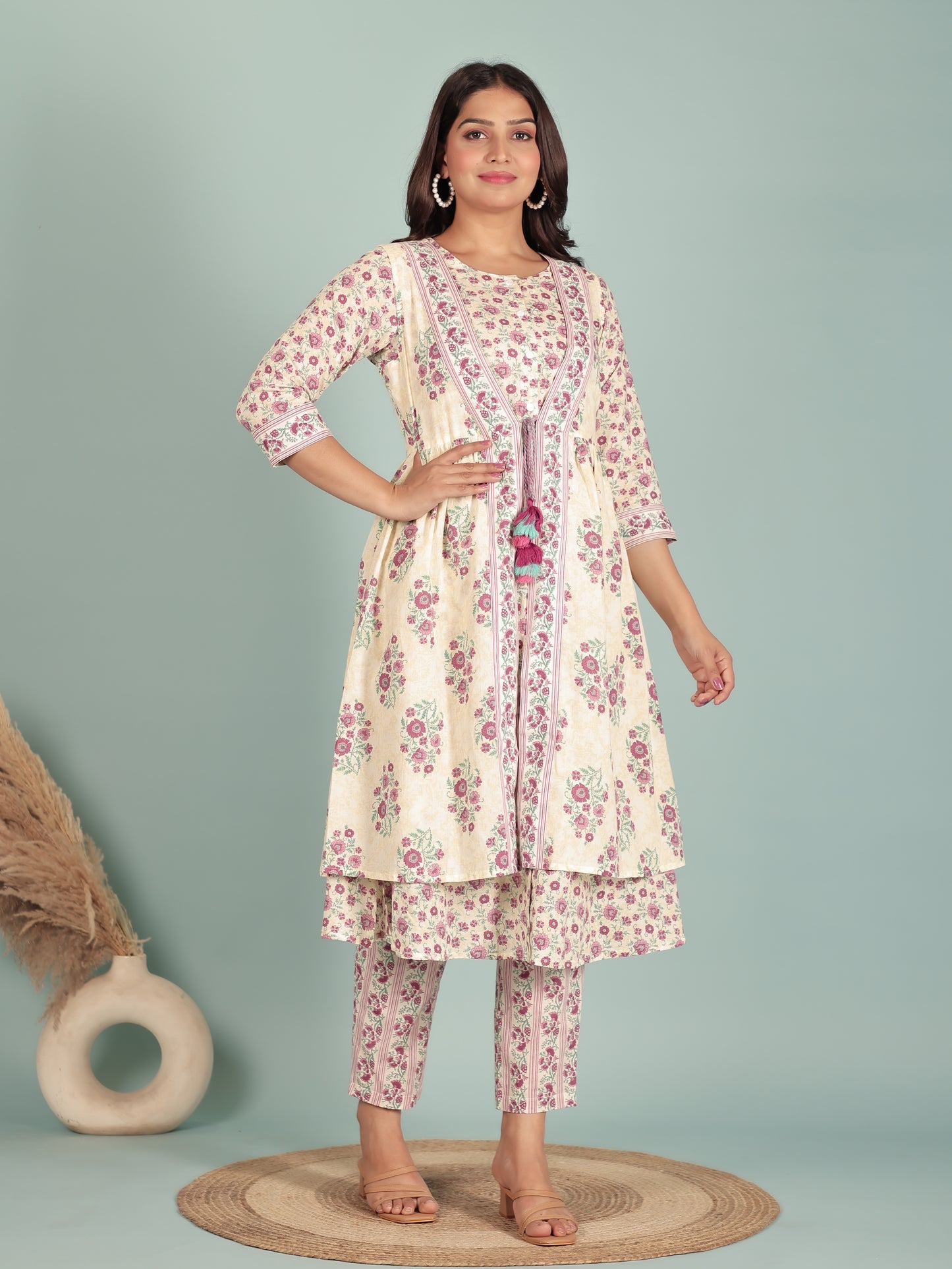 Soft Cotton Floral Kurta