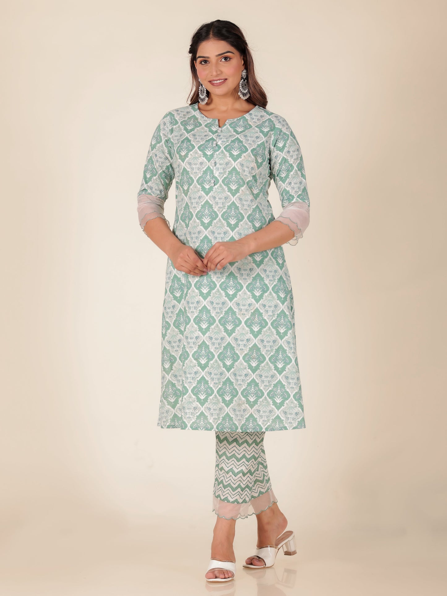 Soft Cotton Geometric Kurta