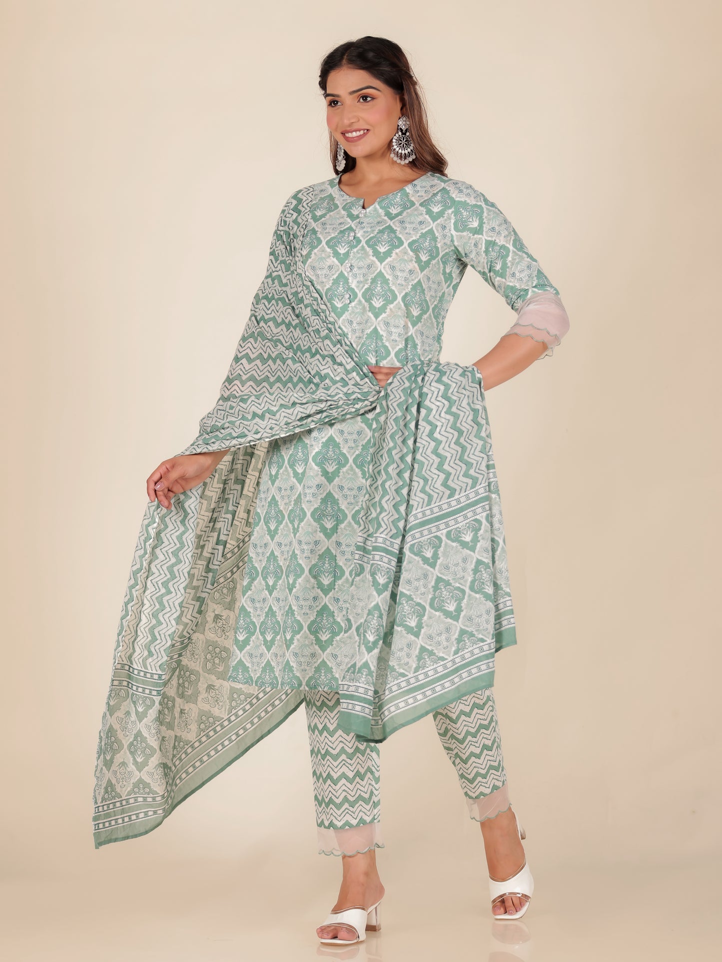 Soft Cotton Geometric Kurta