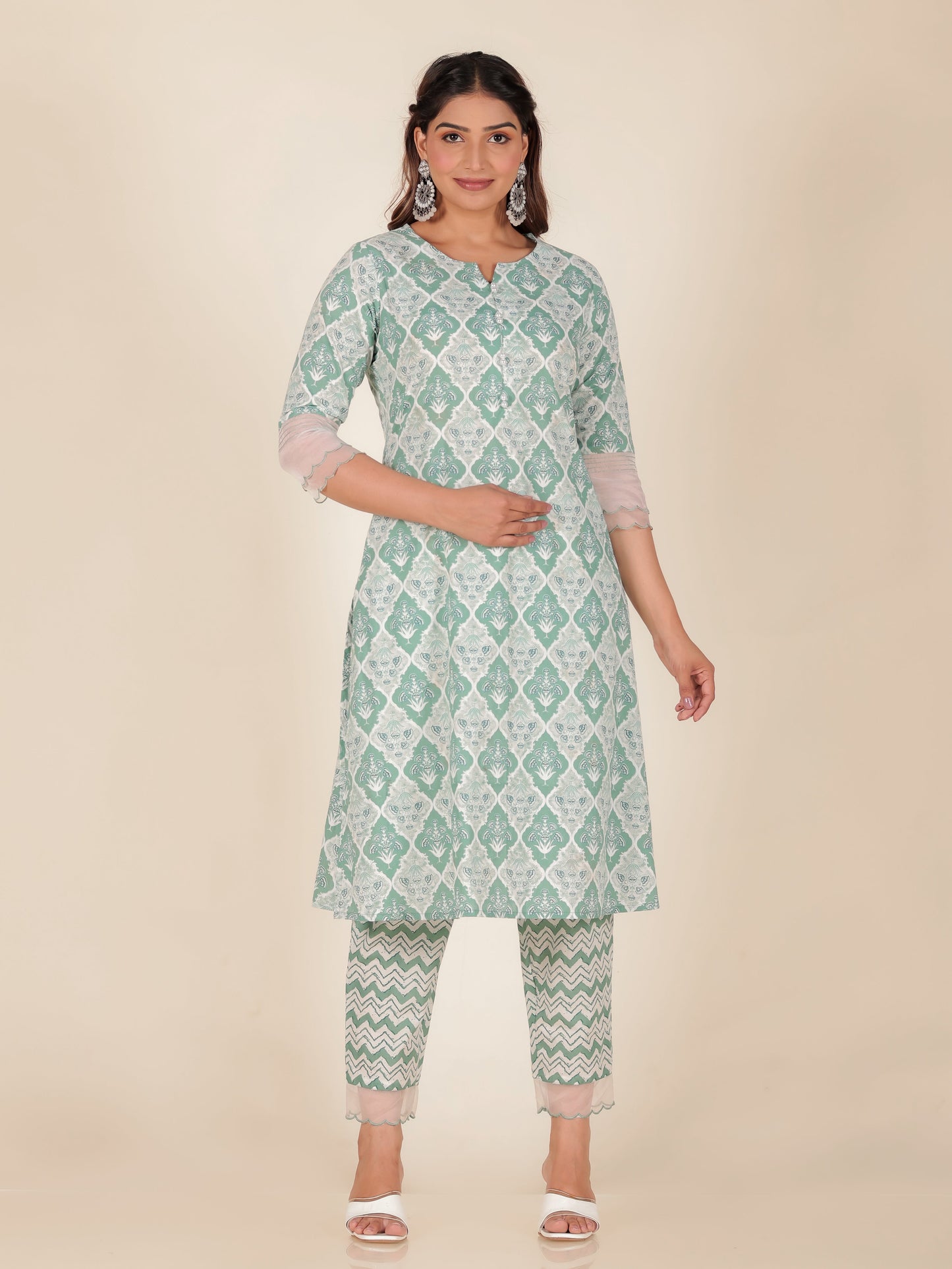 Soft Cotton Geometric Kurta