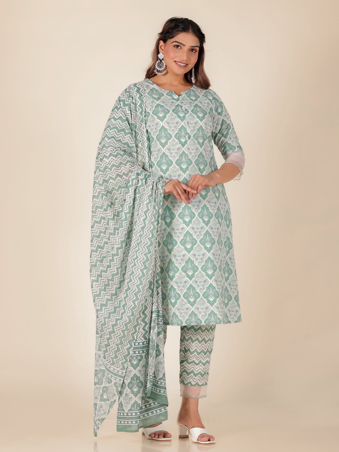 Soft Cotton Geometric Kurta