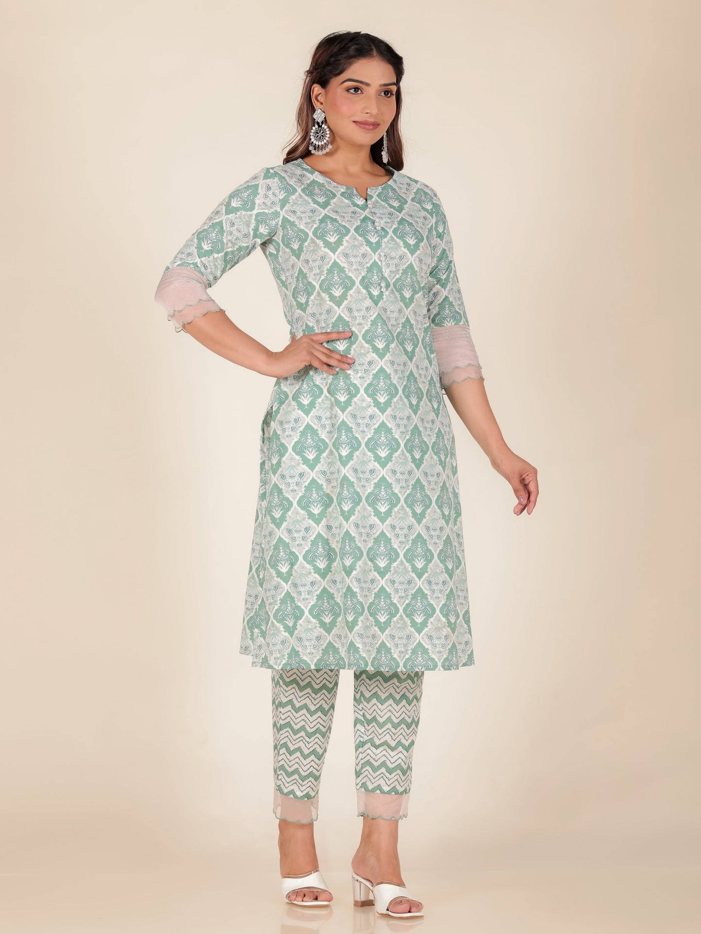 Soft Cotton Geometric Kurta