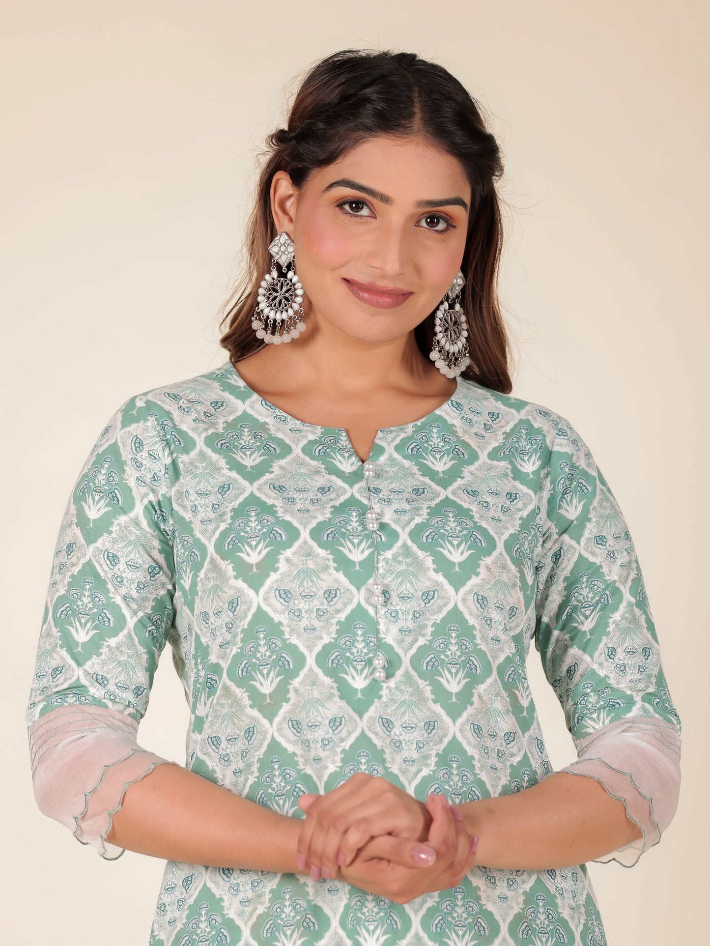 Soft Cotton Geometric Kurta