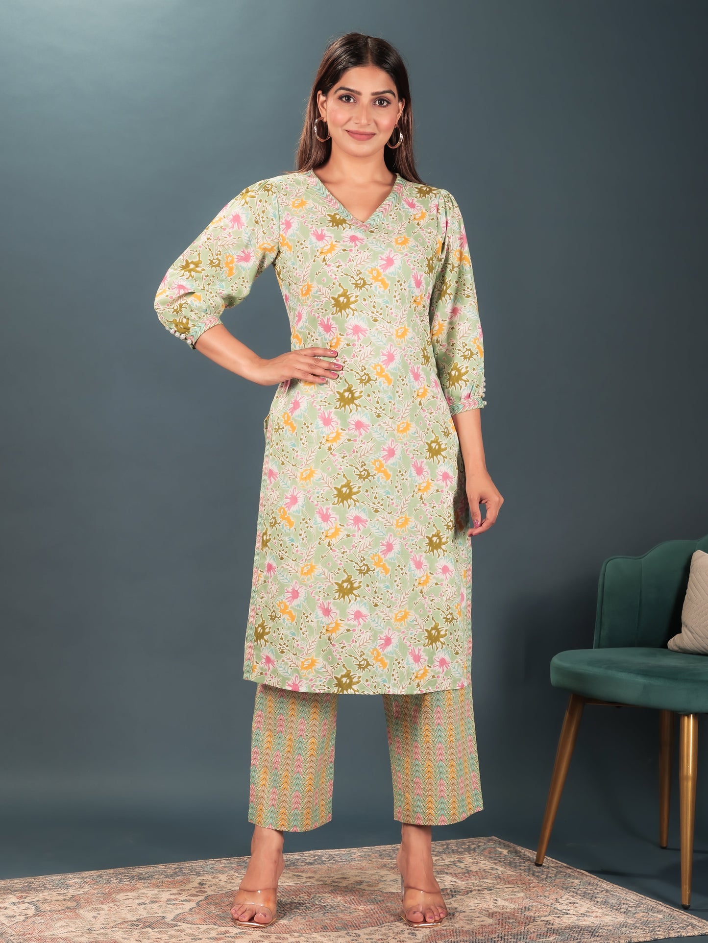 Soft Cotton Floral Kurta