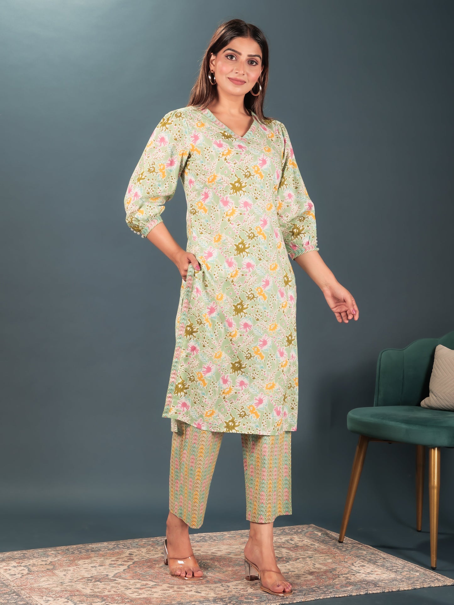 Soft Cotton Floral Kurta