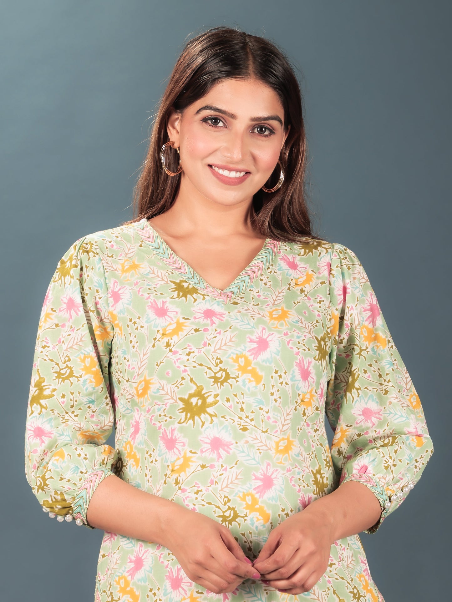 Soft Cotton Floral Kurta