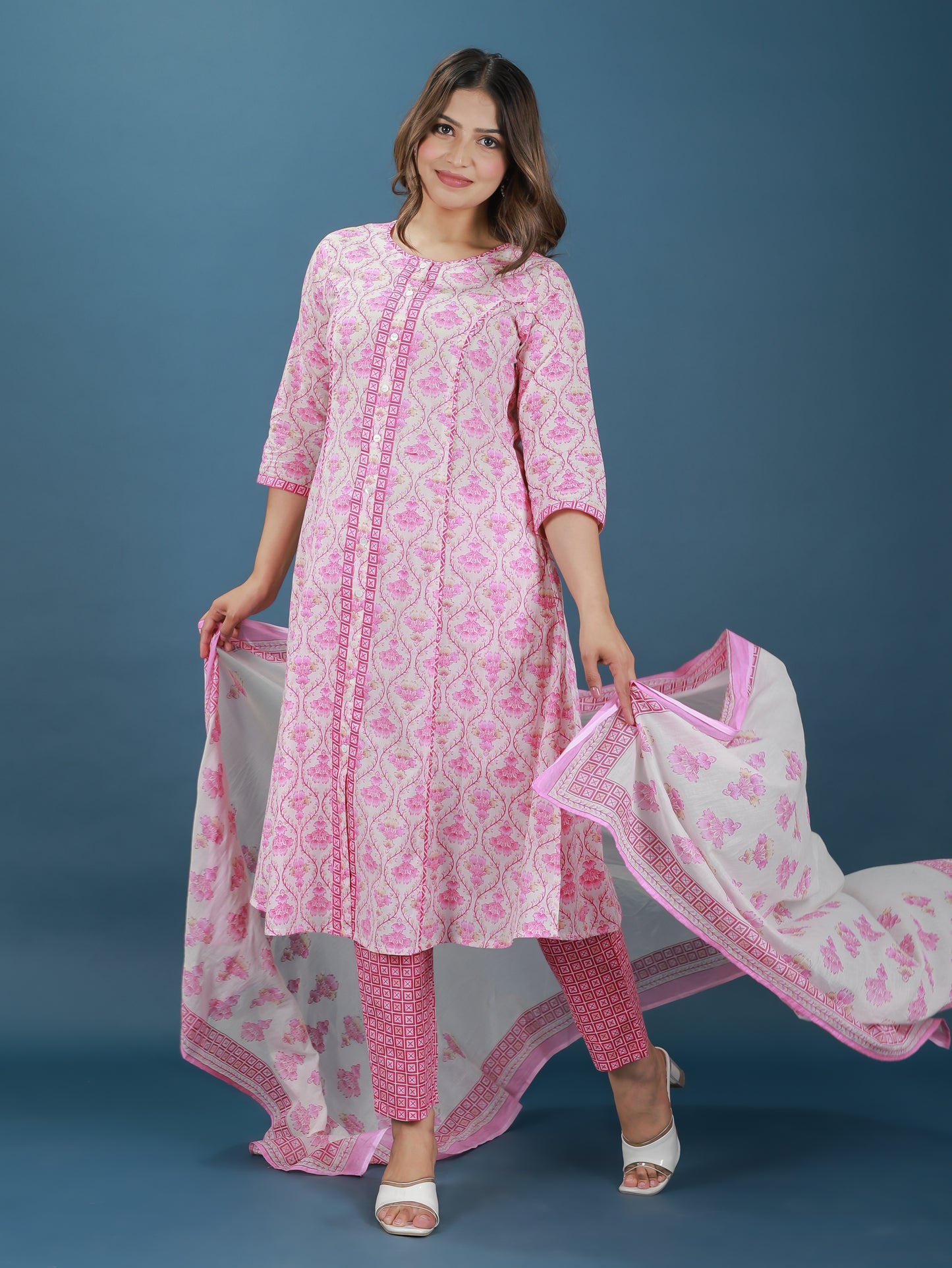 Soft Cotton Floral Kurta