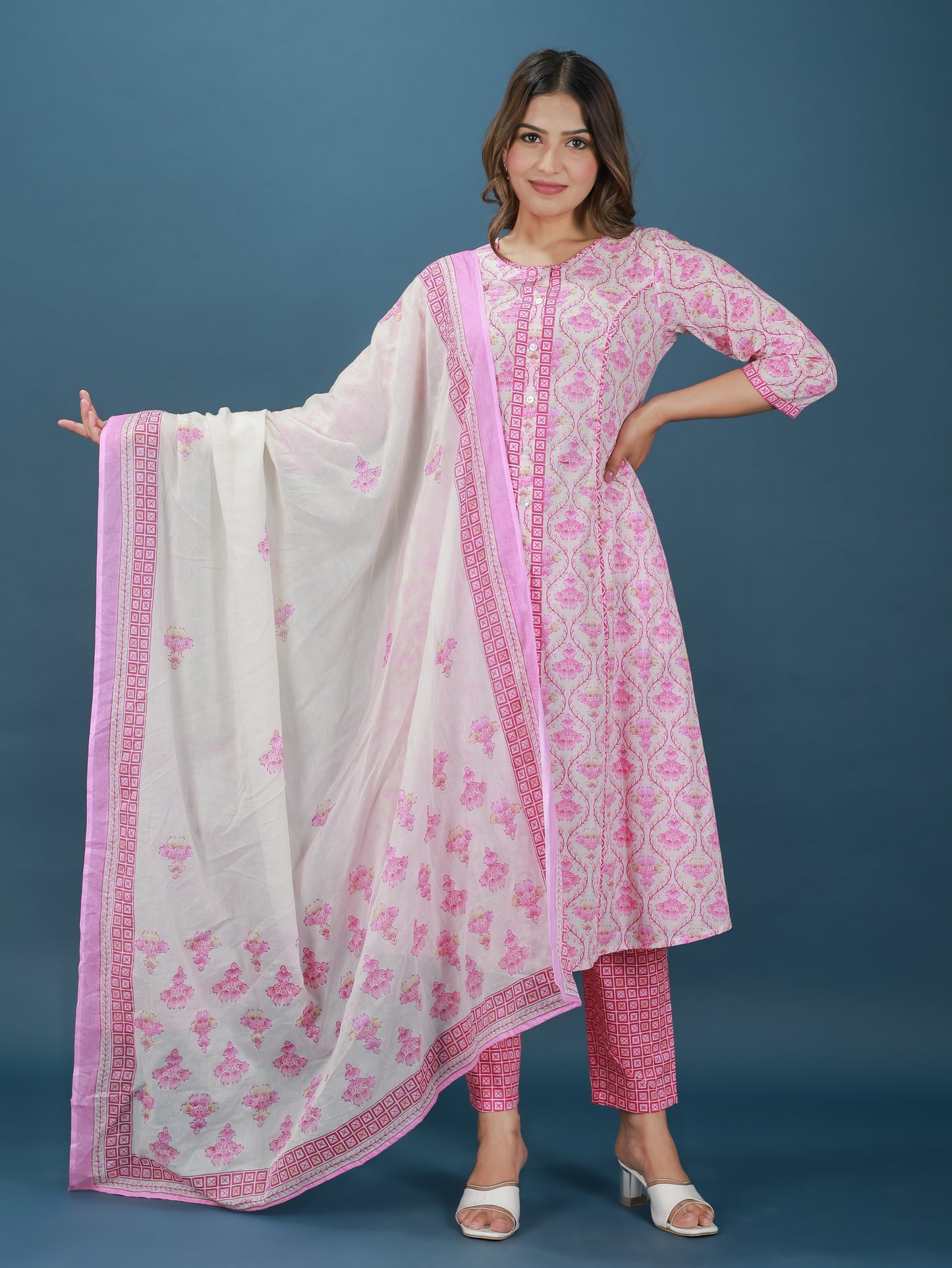 Soft Cotton Floral Kurta