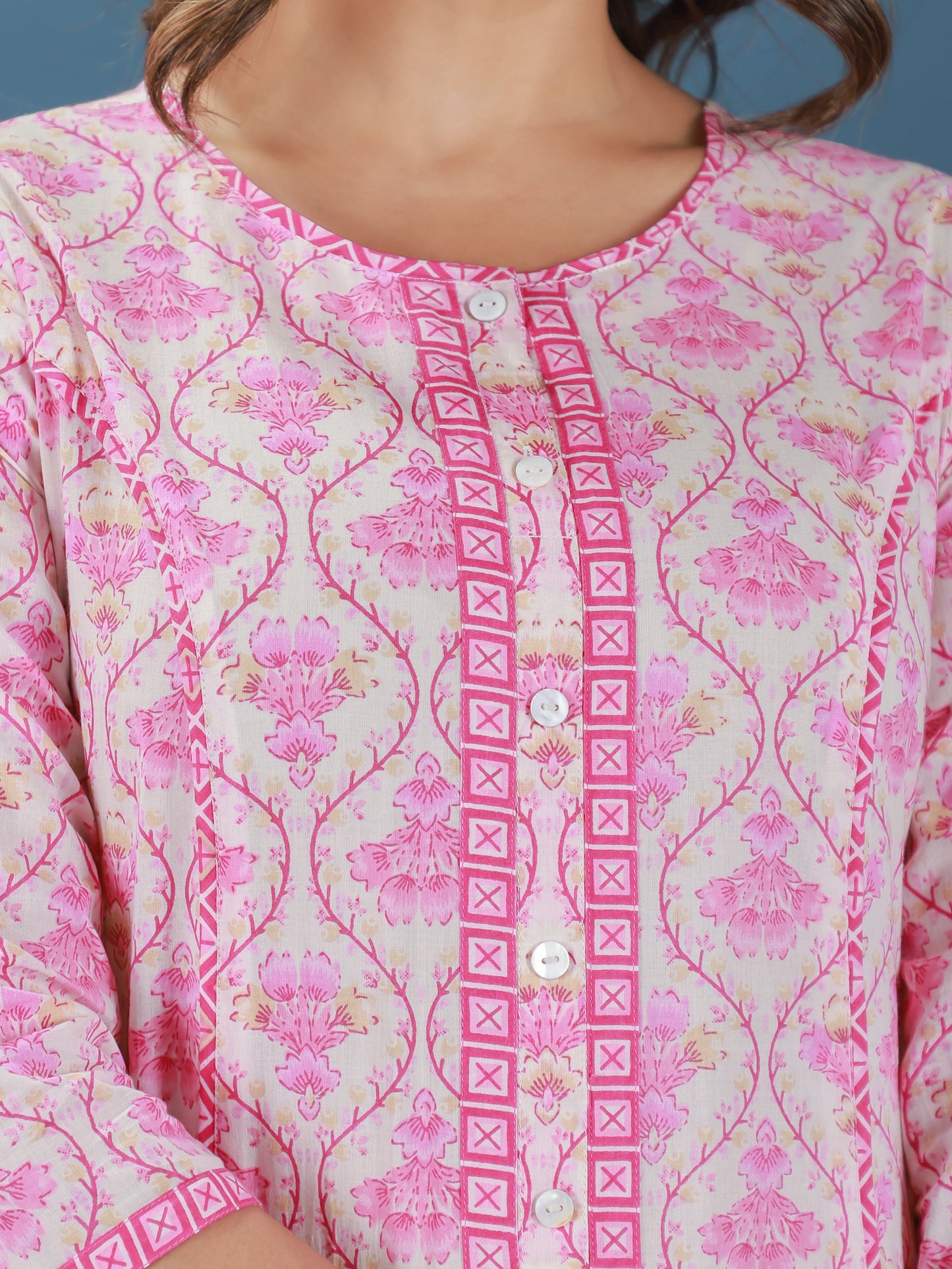 Soft Cotton Floral Kurta