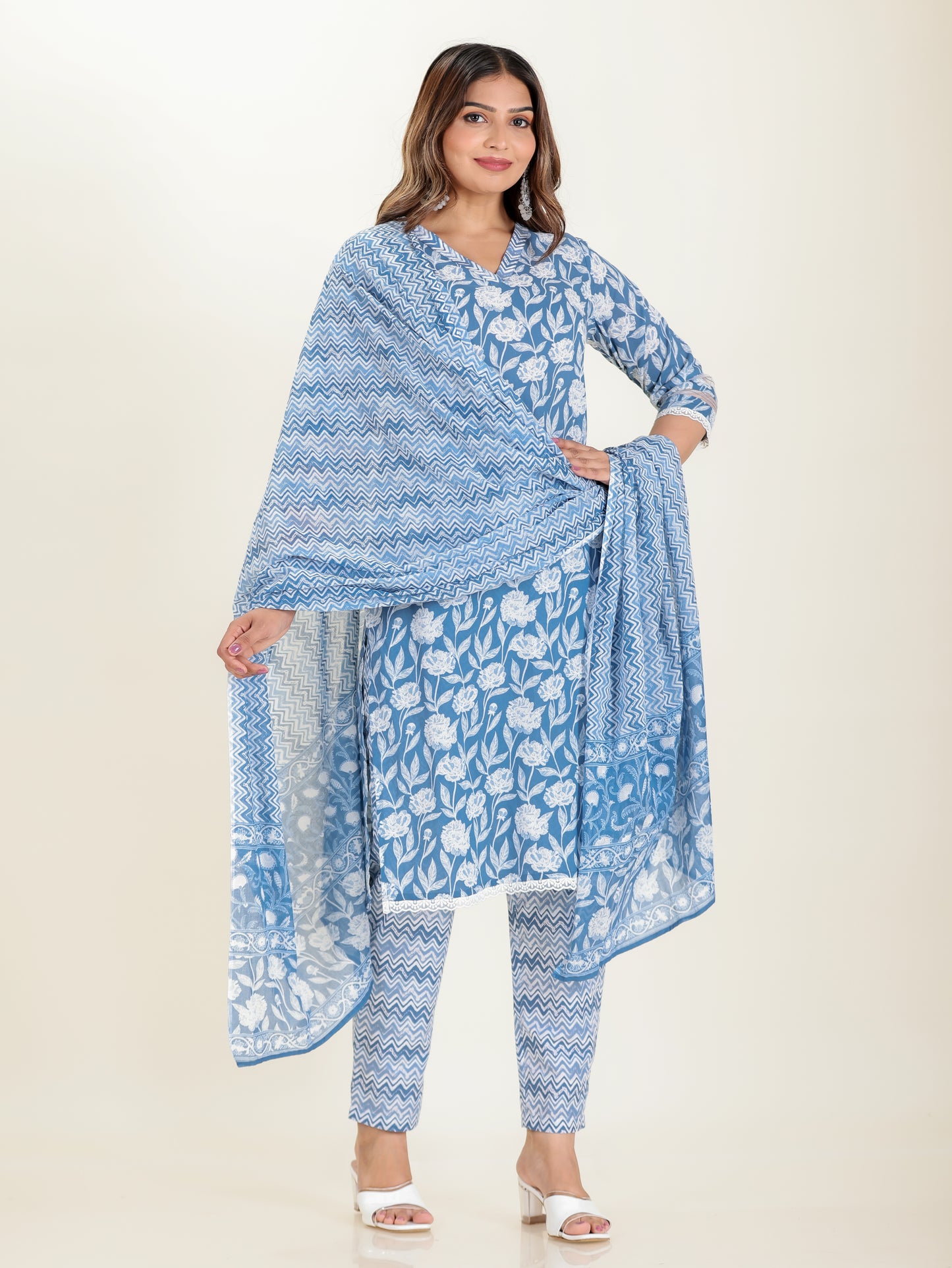 Voile Cotton Chevron Dupatta