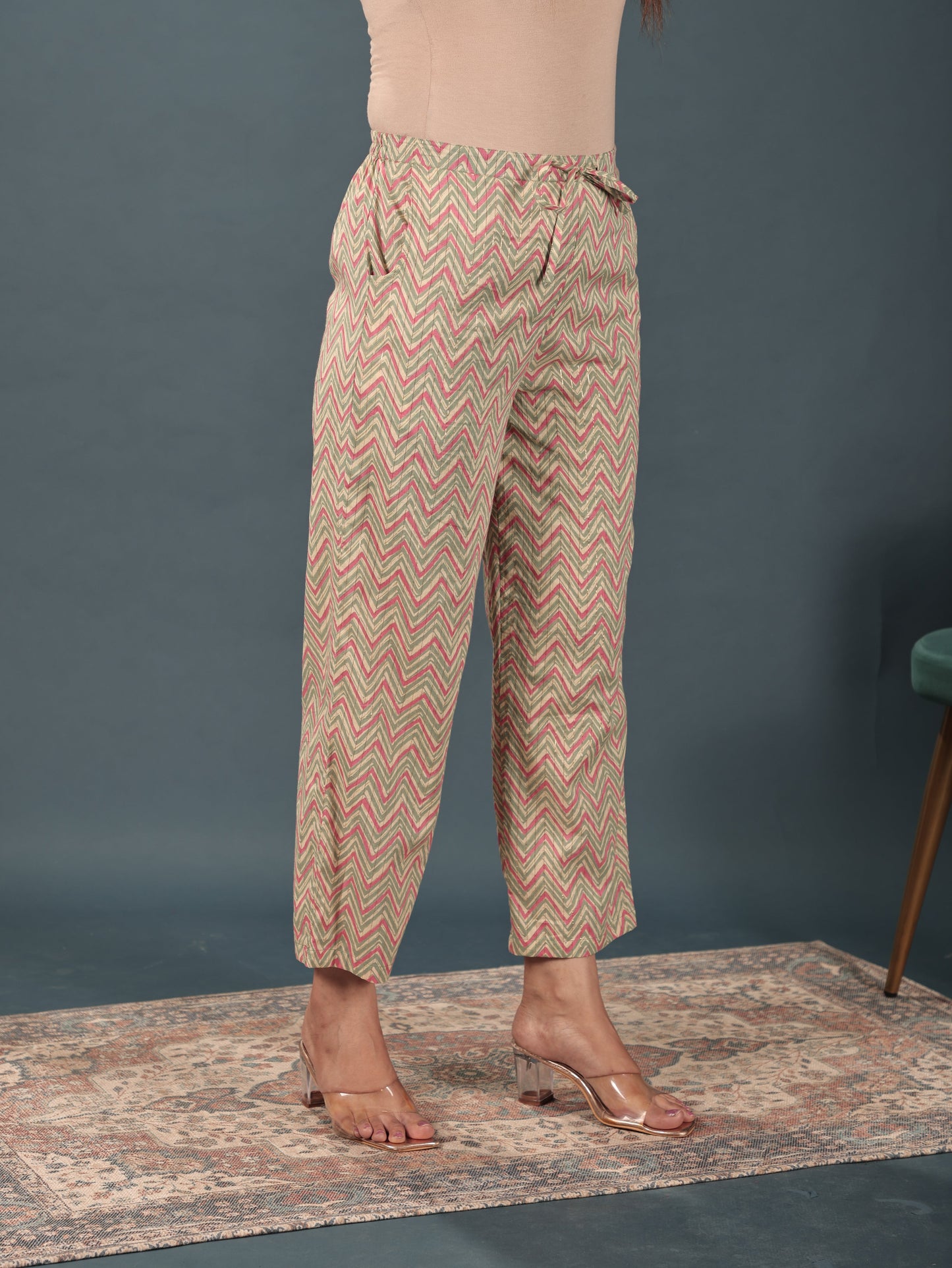 Lurex Cotton Chevron Pant