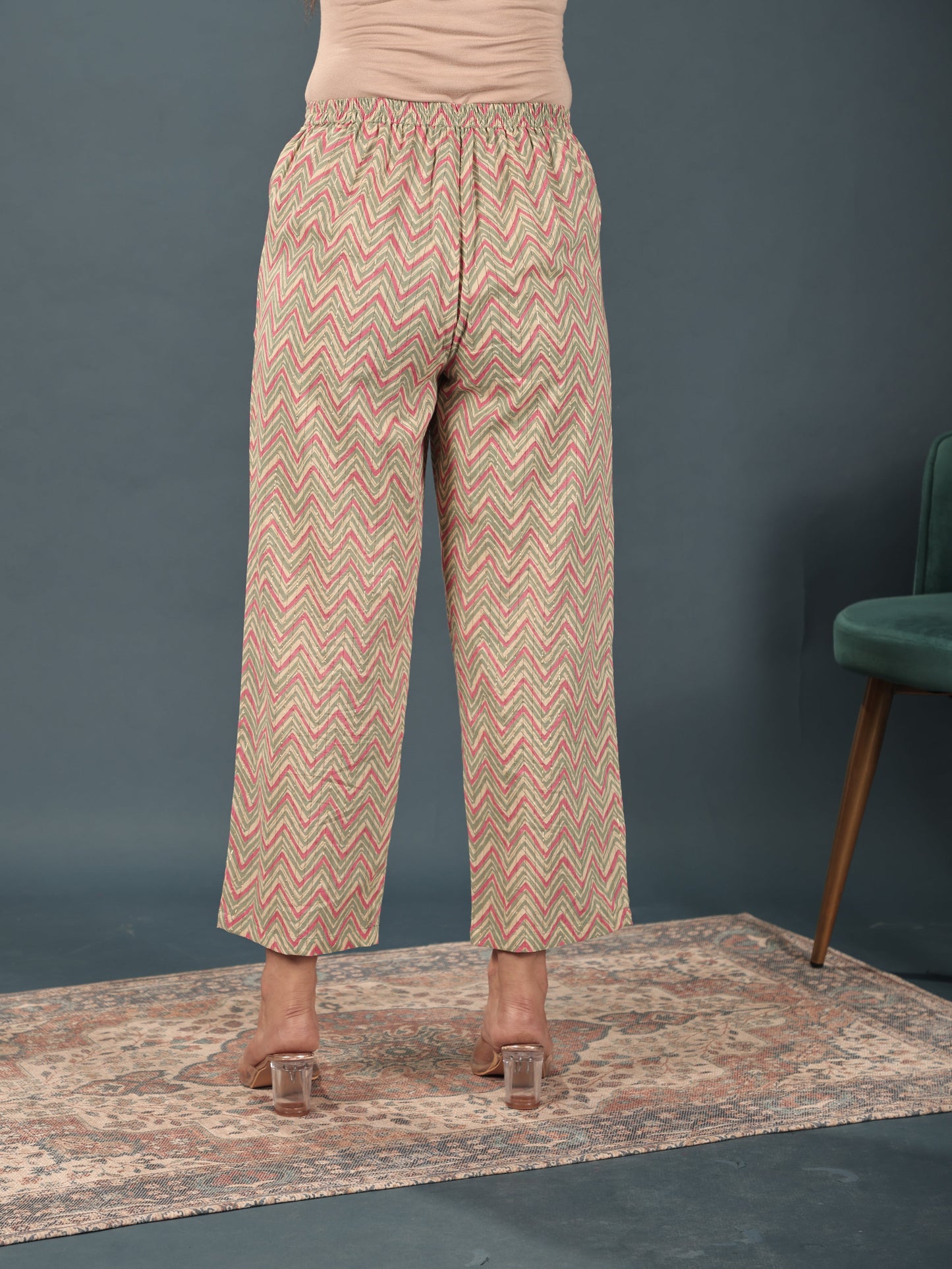 Lurex Cotton Chevron Pant