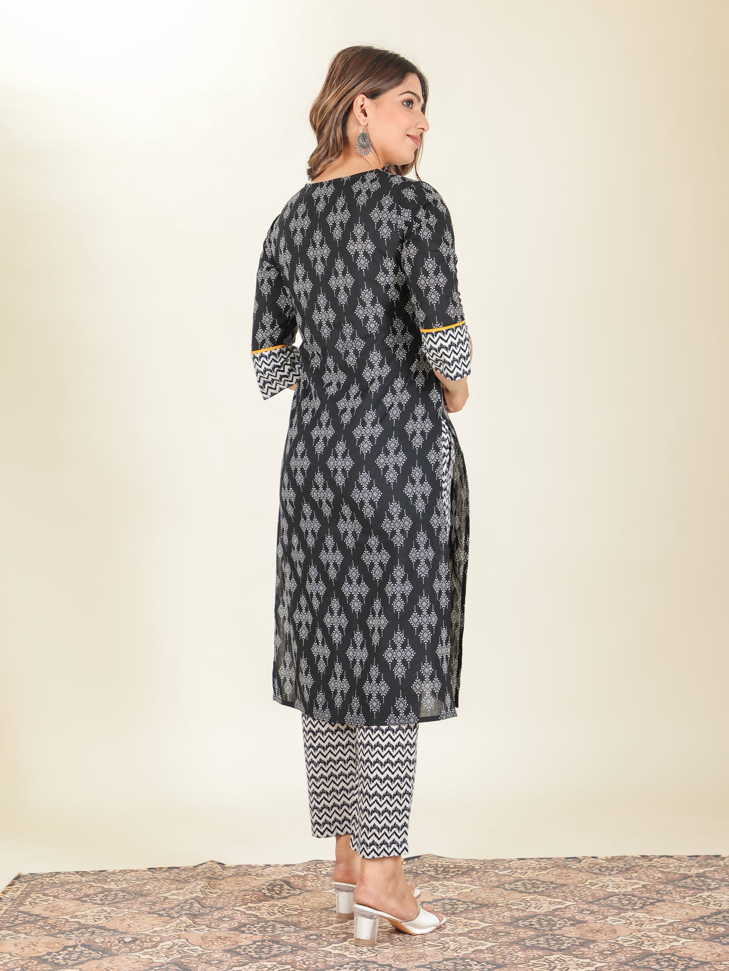 Soft Cotton Geometric Kurta